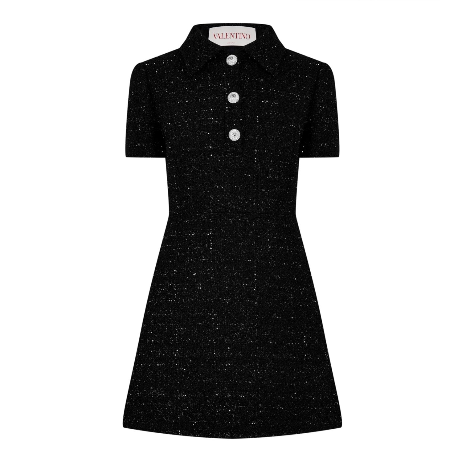 LUXURY HUB VALENTINO METALLIC TWEED MINI DRESS