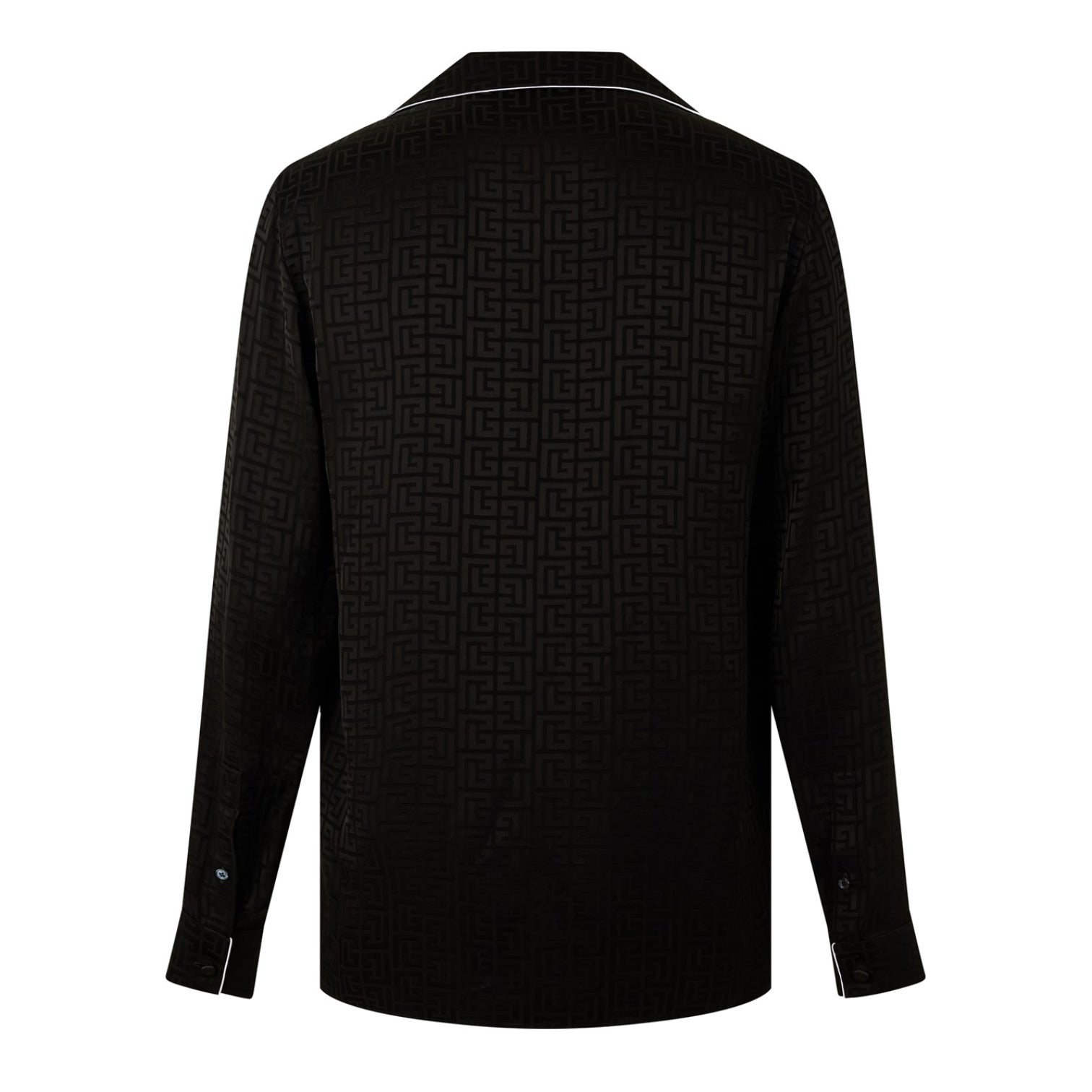 LUXURY HUB BALMAIN SATIN MONOGRAM SHIRT