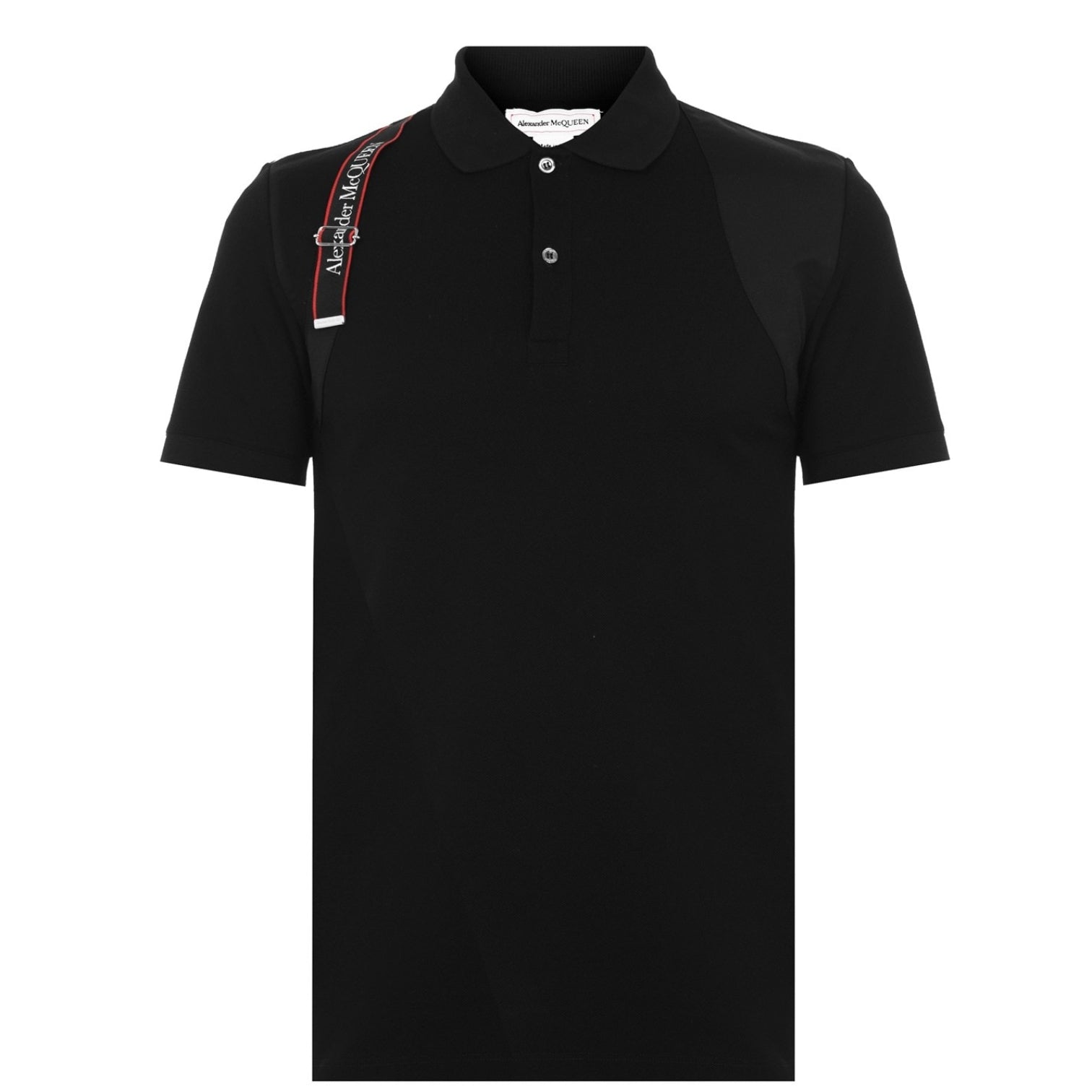 LUXURY HUB ALEXANDER MCQUEEN TAPE HARNESS POLO SHIRT