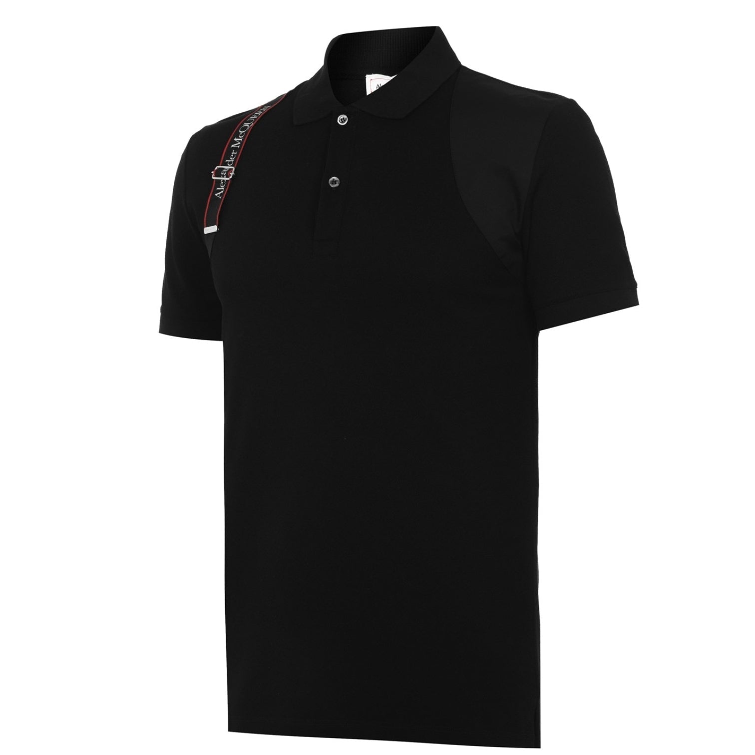 LUXURY HUB ALEXANDER MCQUEEN TAPE HARNESS POLO SHIRT