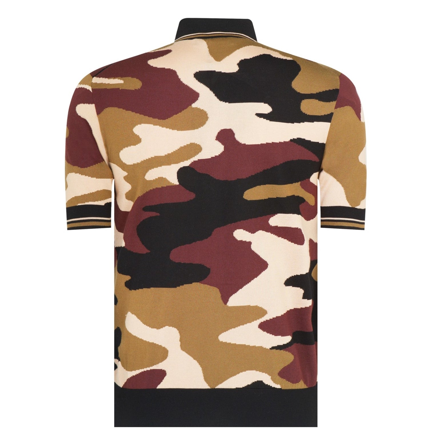 LUXURY HUB DOLCE AND GABBANA CAMO SHORT SLEEVE POLO SHIRT