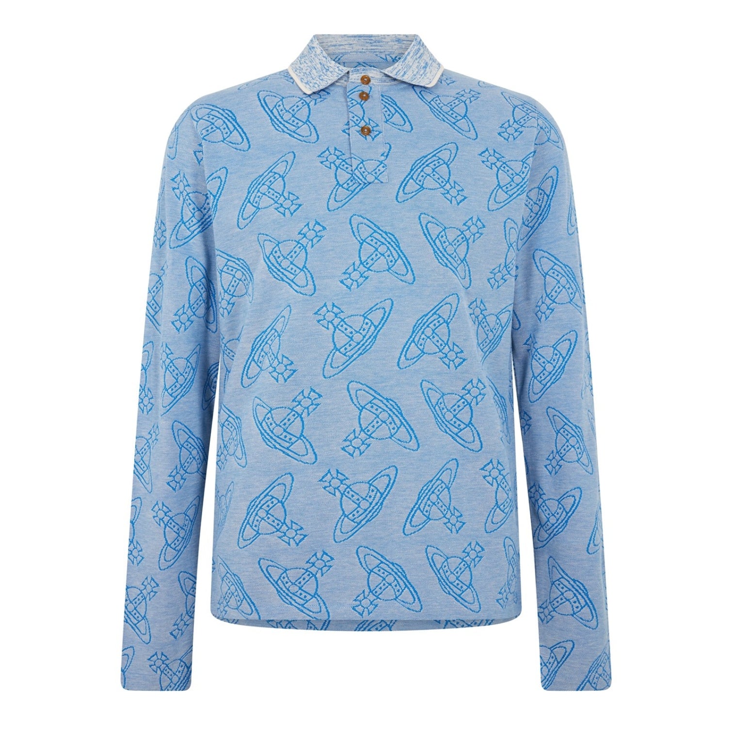 LUXURY HUB VIVIENNE WESTWOOD ALL OVER ORB PRINT POLO SHIRT