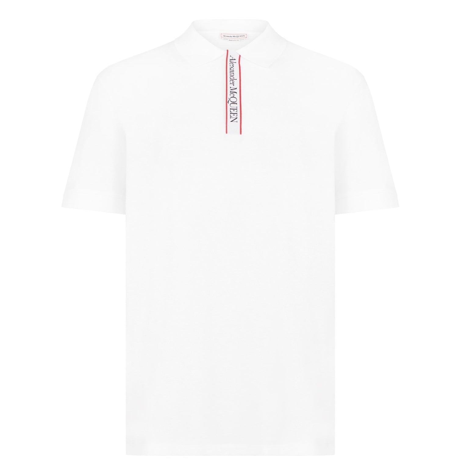 LUXURY HUB ALEXANDER MCQUEEN TAPE BUTTON POLO SHIRT