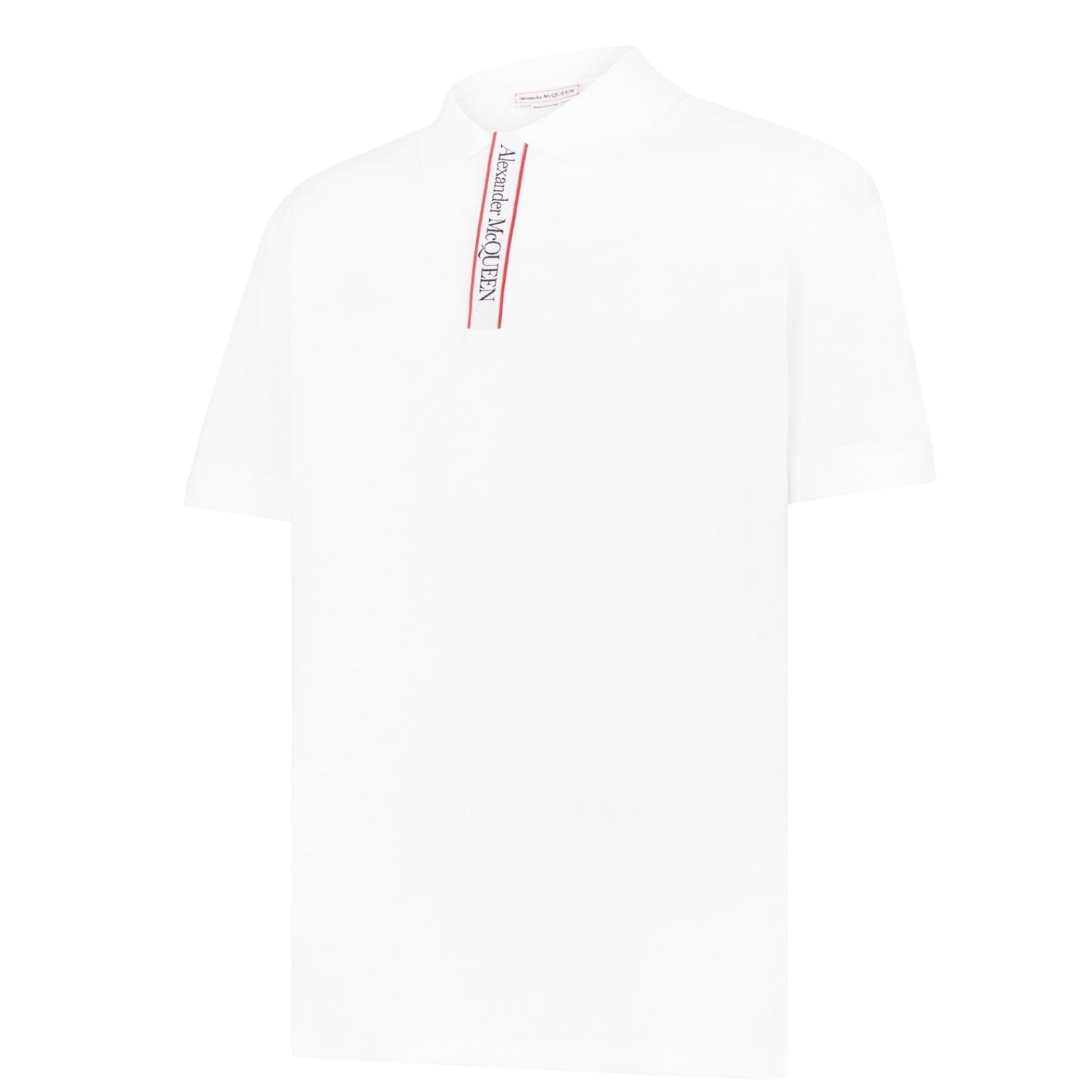 LUXURY HUB ALEXANDER MCQUEEN TAPE BUTTON POLO SHIRT