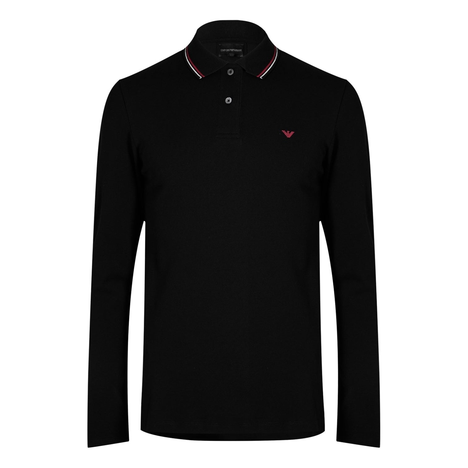 LUXURY HUB EMPORIO ARMANI LONG SLEEVED TIPPED POLO SHIRT