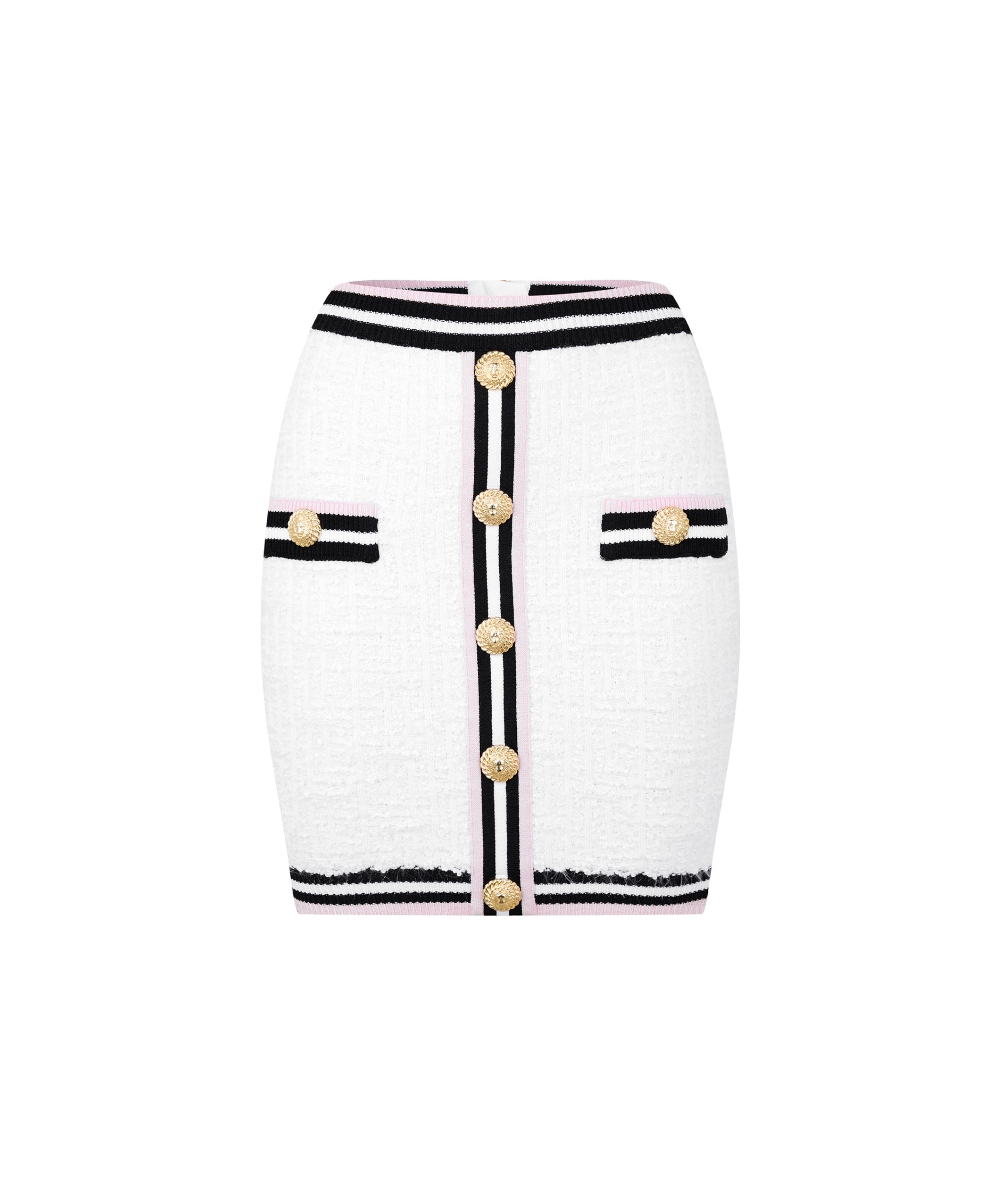 LUXURY HUB BALMAIN BUTTONED MINI SKIRT