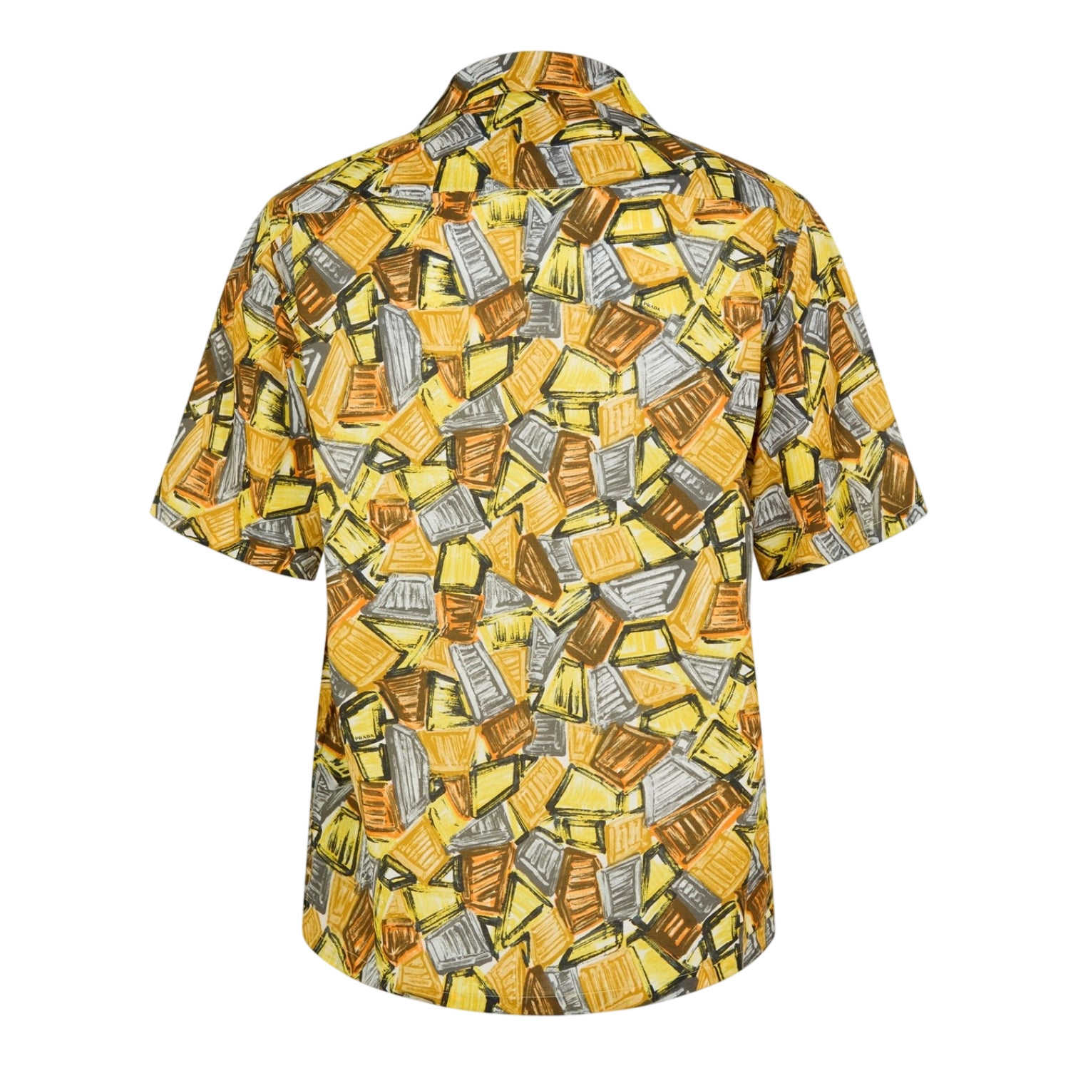 LUXURY HUB PRADA MEN'S SHORT SLEEVE PATTERNED SHIRT