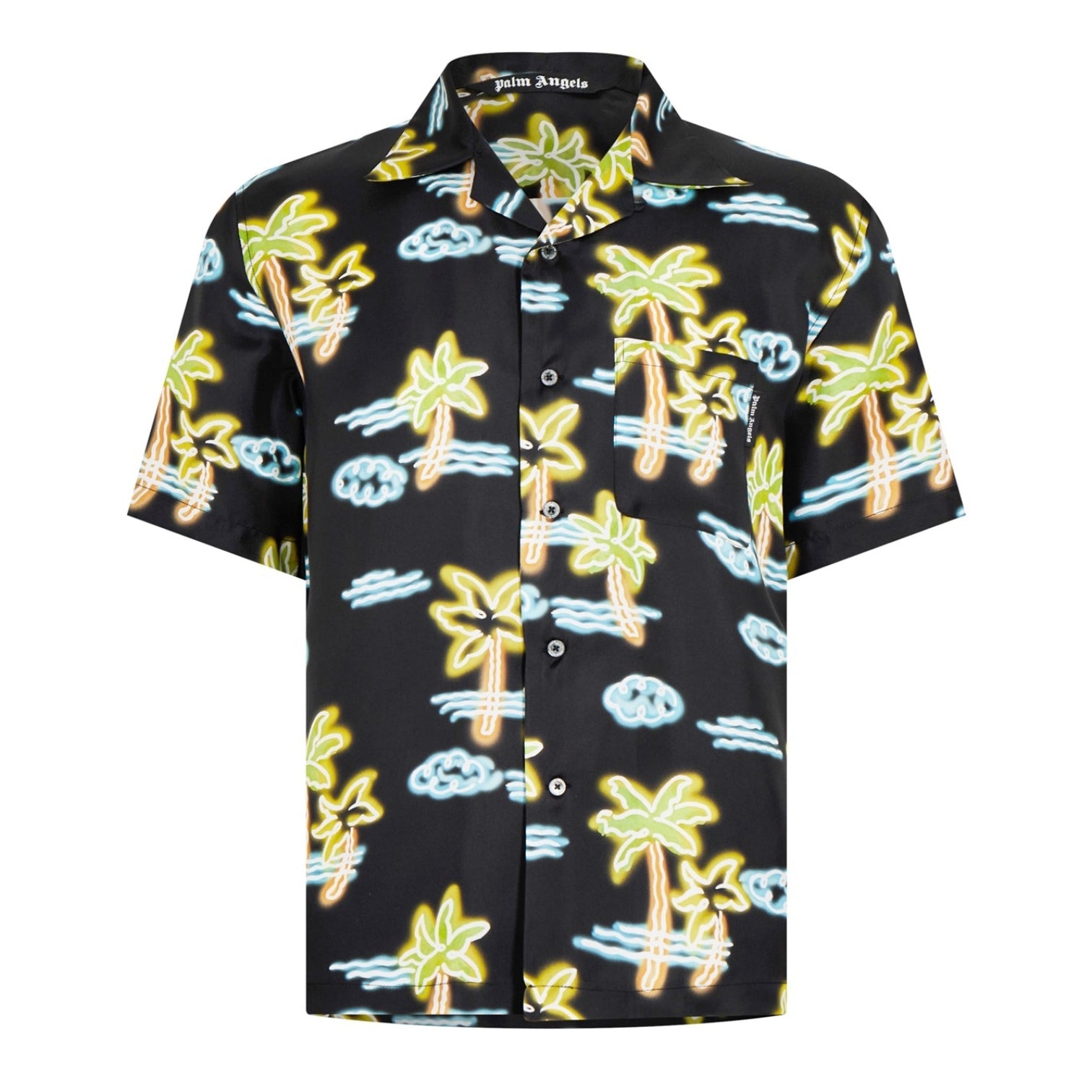 LUXURY HUB PALM ANGELS NEON PALM TREE SHORT SLEEVE SHIRT