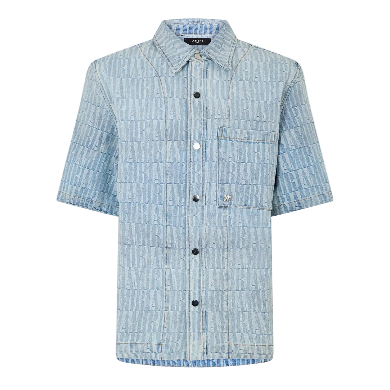 LUXURY HUB AMIRI MEN'S JACQUARD SHORT-SLEEVE SHIRT