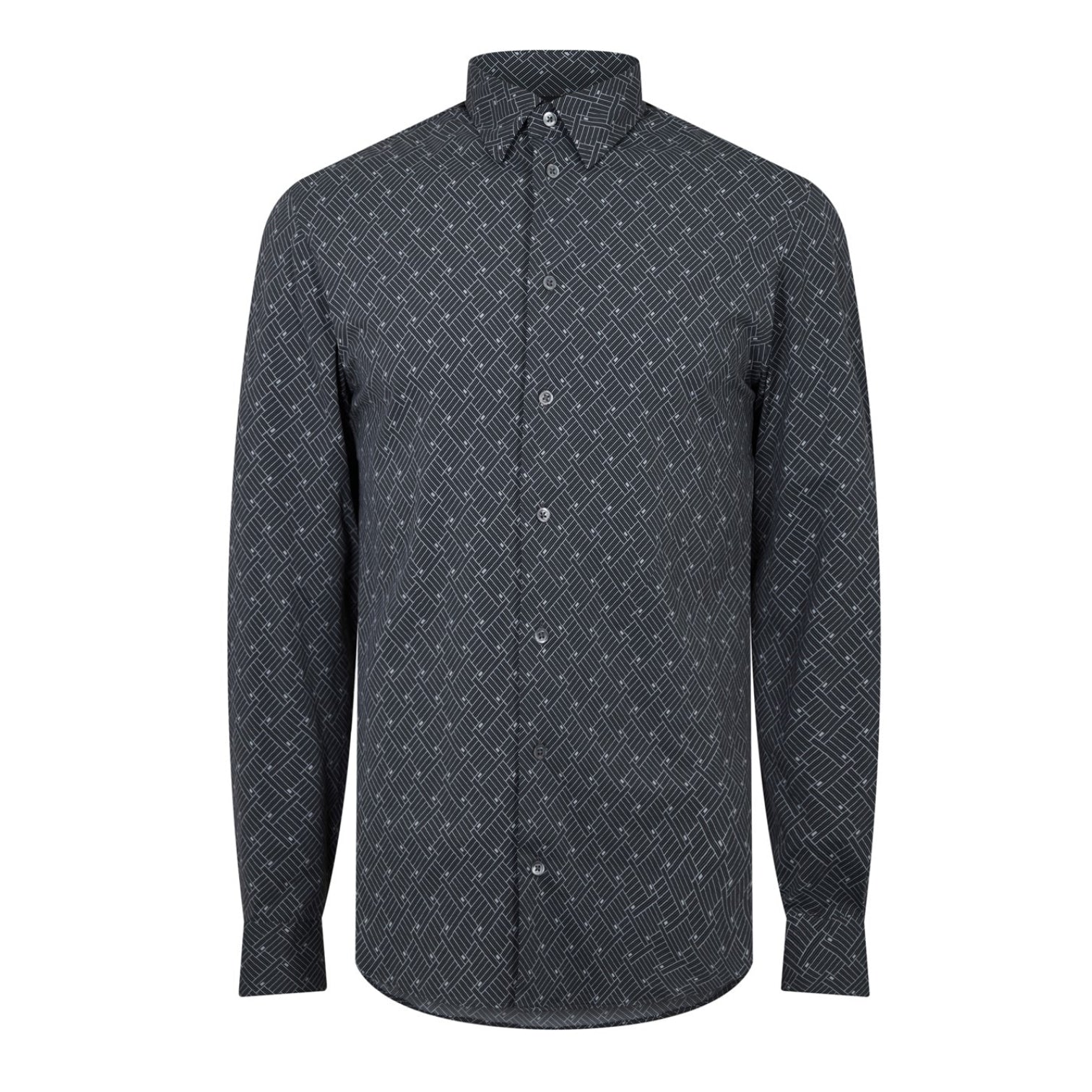 LUXURY HUB EMPORIO ARMANI PATTERNED LONG SLEEVE SHIRT