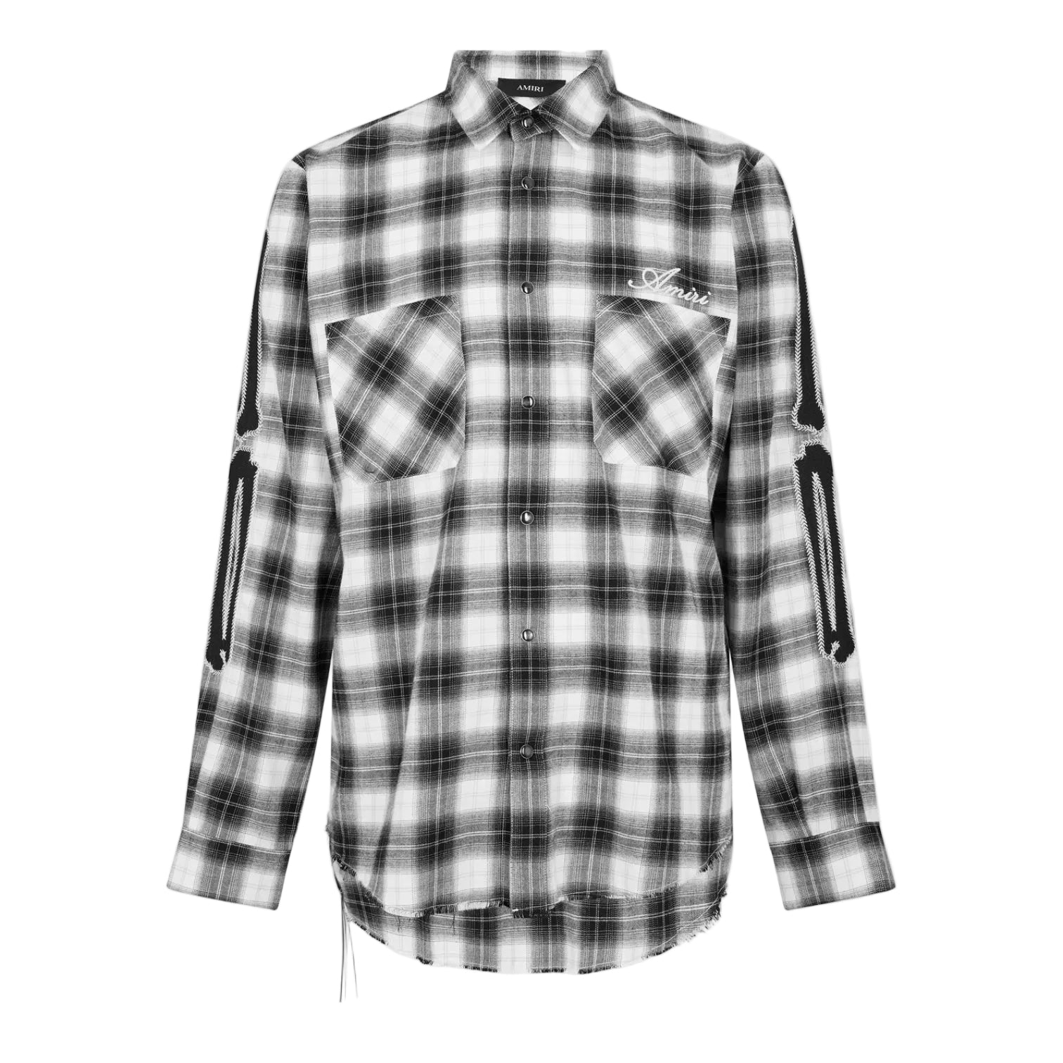 LUXURY HUB AMIRI MEN'S BONES LONG SLEEVE FLANNEL SHIRT
