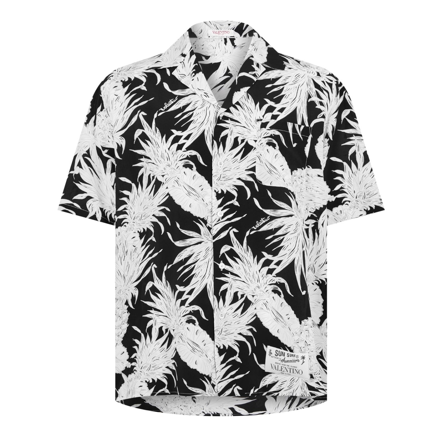 LUXURY HUB VALENTINO X SUN SURF PINEAPPLE BOWLING SHIRT