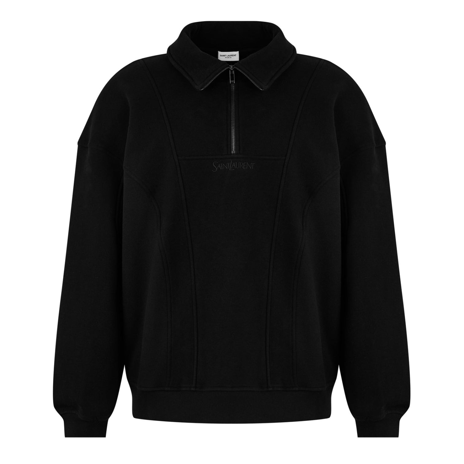 LUXURY HUB SAINT LAURENT SAINT LOGO HALF ZIP