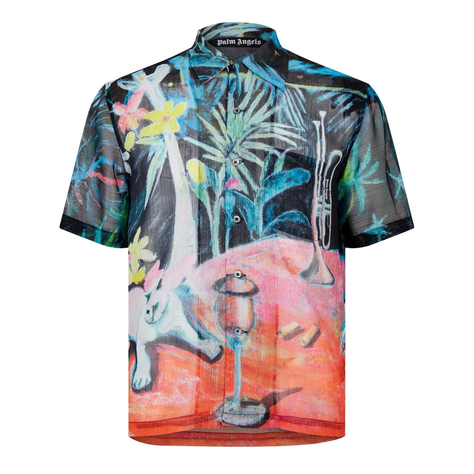 LUXURY HUB PALM ANGELS PALM OIL CANVAS SHORT SLEEVE