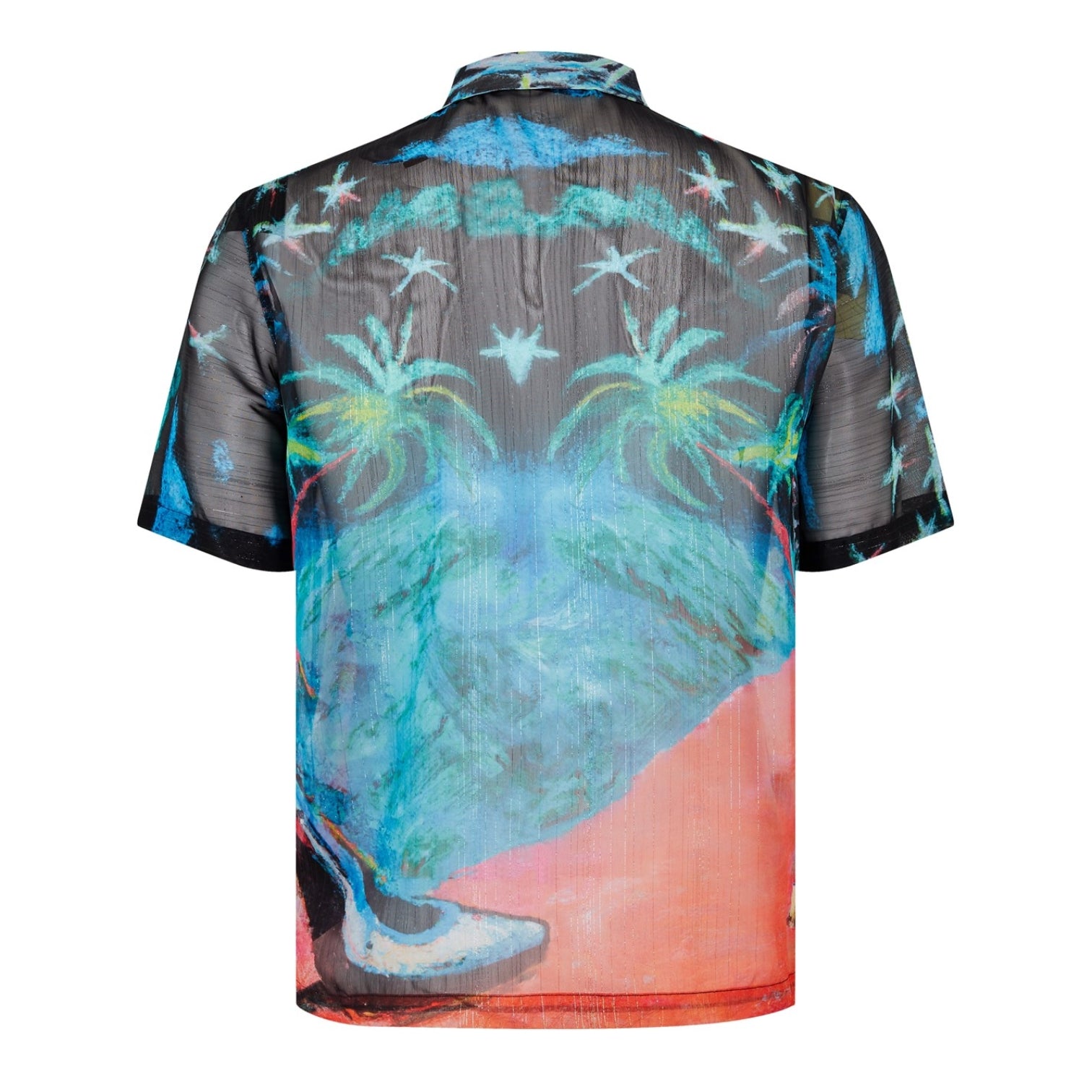 LUXURY HUB PALM ANGELS PALM OIL CANVAS SHORT SLEEVE