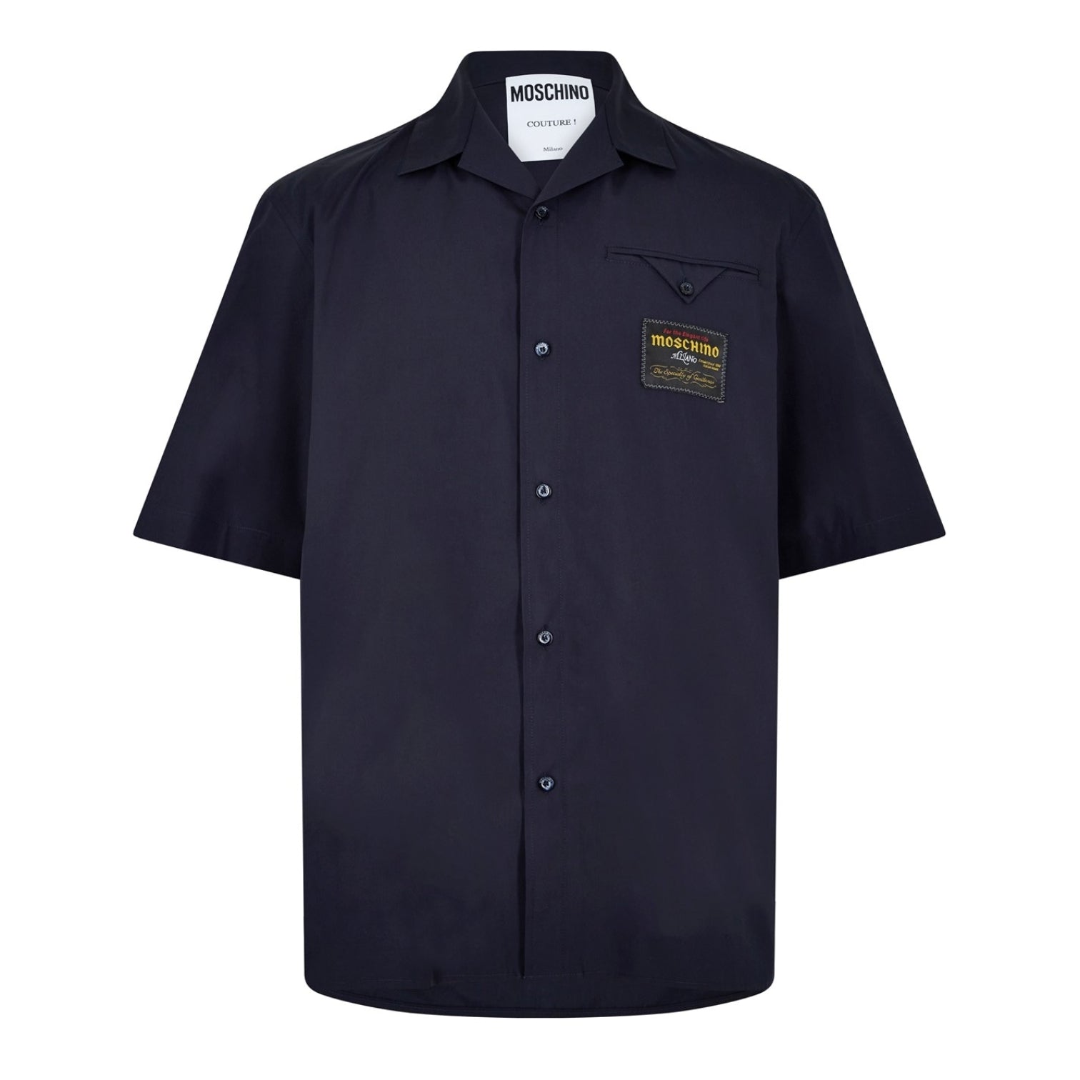 LUXURY HUB MOSCHINO LOGO PATCH UTILITY SHIRT