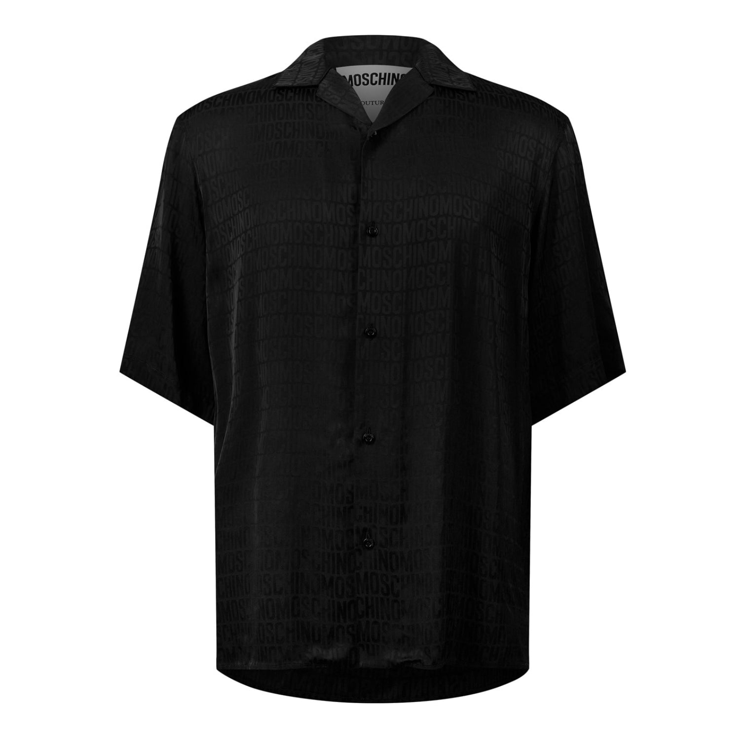 LUXURY HUB MOSCHINO ALLOVER LOGO JACQUARD TWILL SHIRT