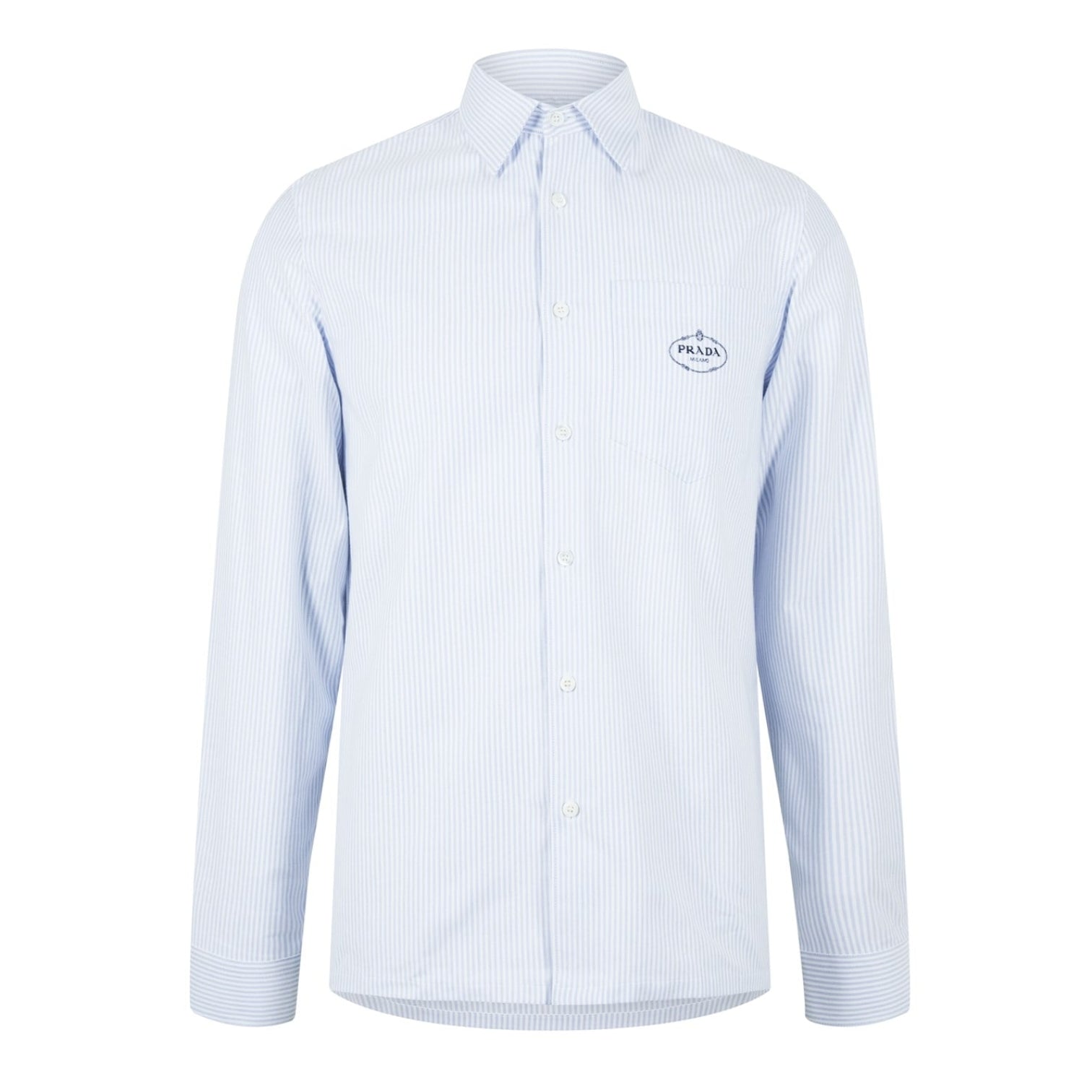 LUXURY HUB PRADA PINSTRIPE LOGO SHIRT