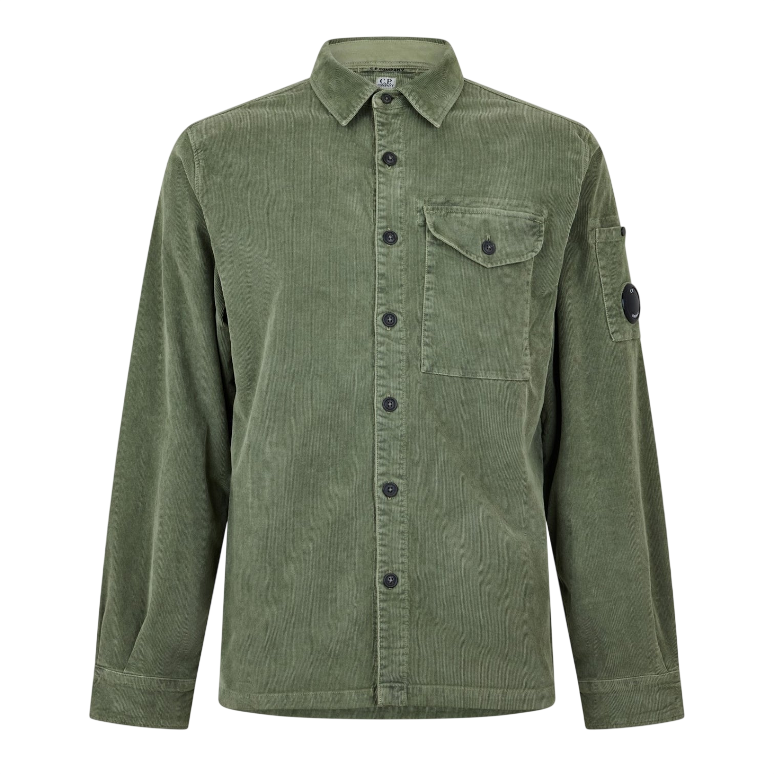 LUXURY HUB CP COMPANY MEN'S LENS CORD LONG SLEEVE PLAIN SHIRT