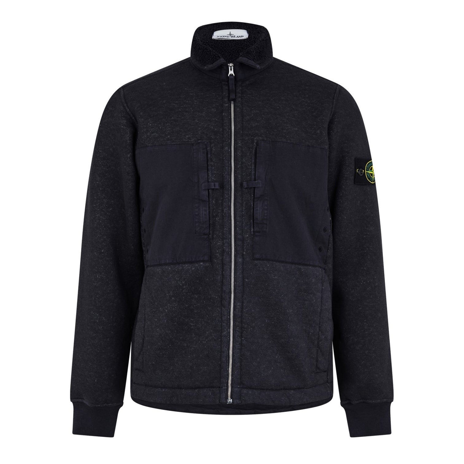 LUXURY HUB STONE ISLAND PLATED TERRY ZIP THROUGH JACKET