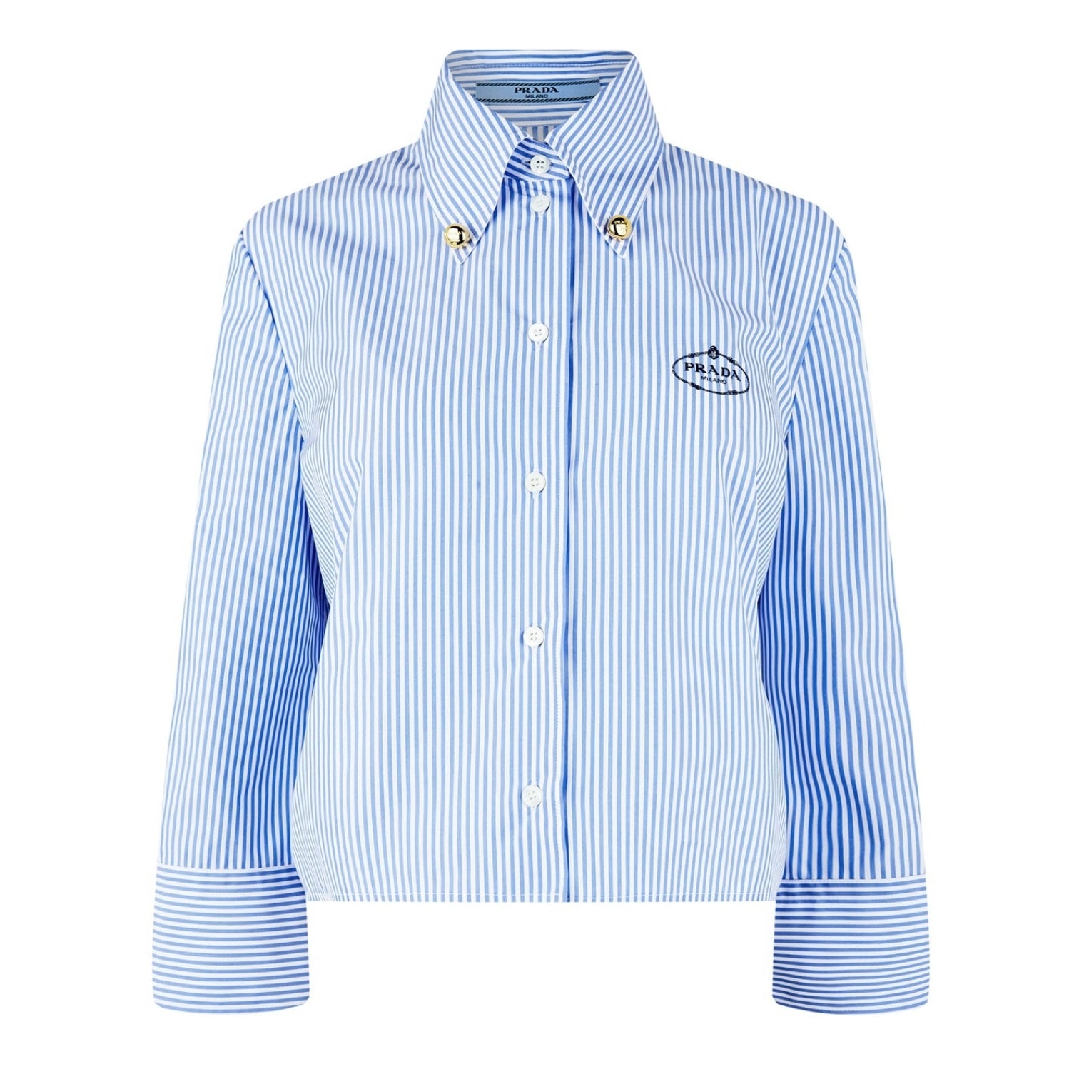 LUXURY HUB PRADA EMBROIDERED STRIPED SHIRT