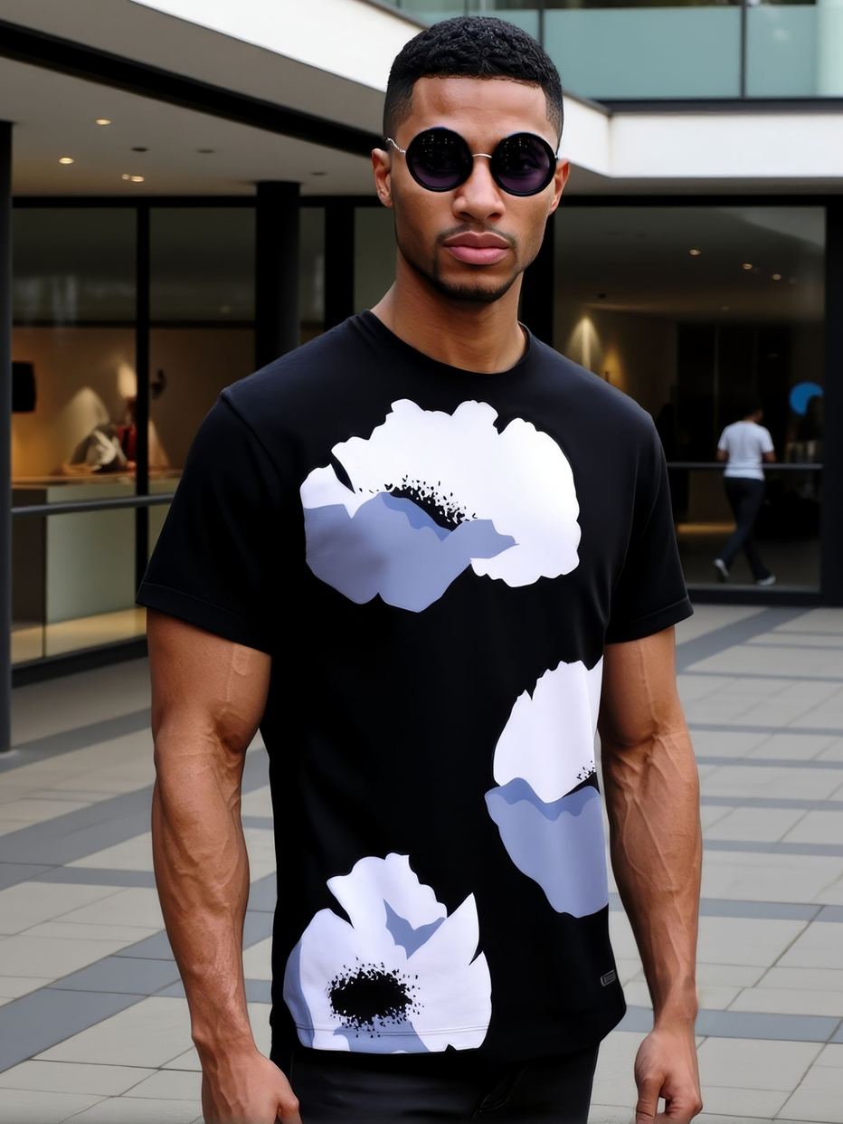 LUXURY HUB VALENTINO FLOWER PORTRAIT TEE