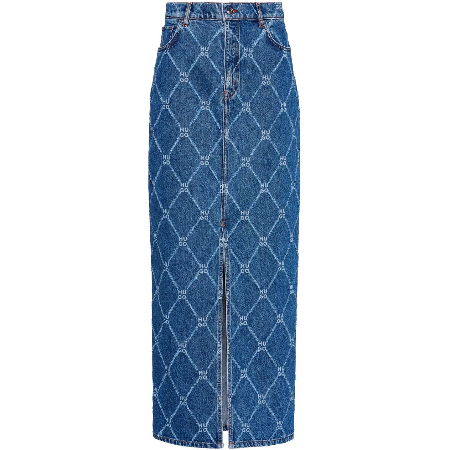 LUXURY HUB HUGO RIGID DENIM MAXI SKIRT