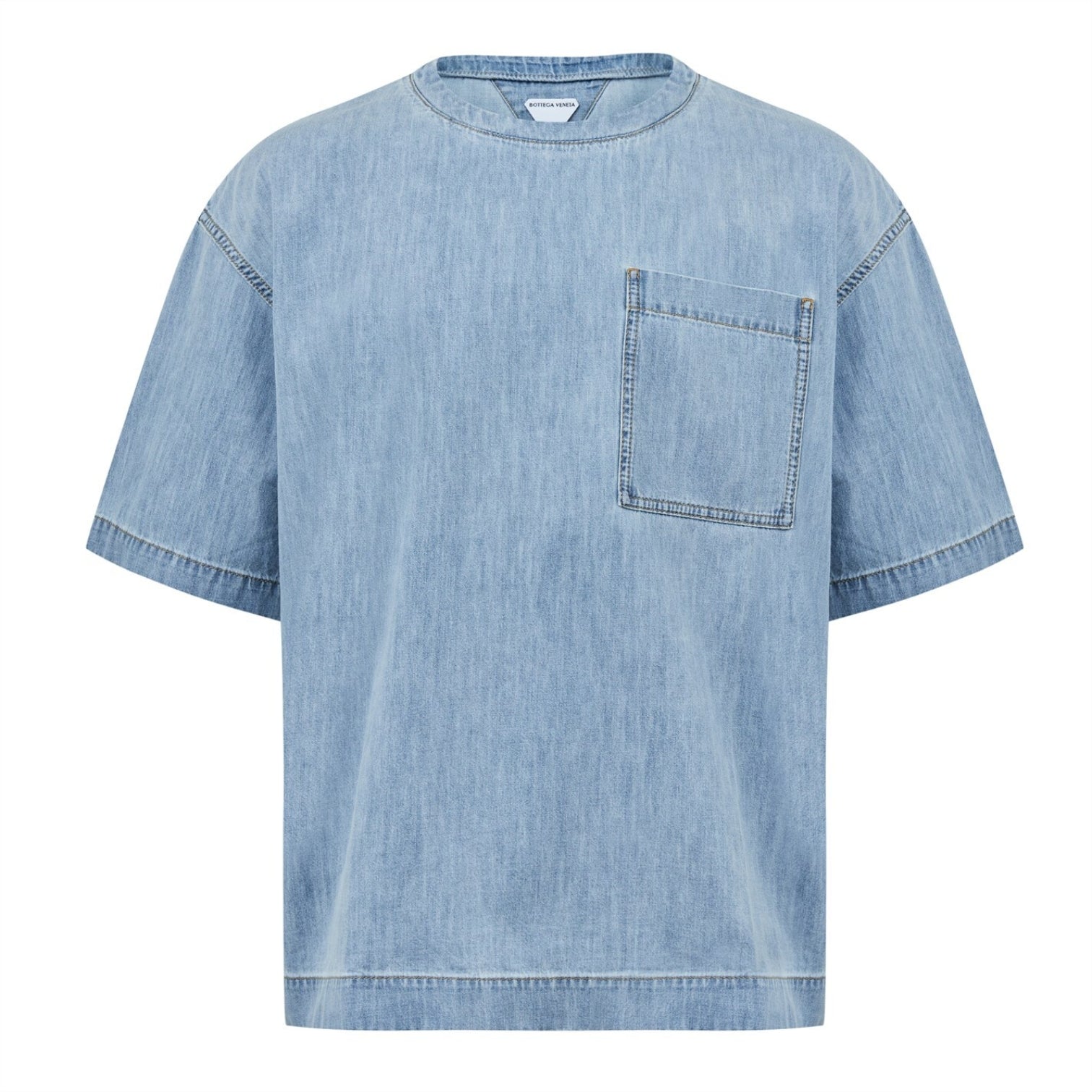 LUXURY HUB BOTTEGA VENETA LIGHT BLEACHED DENIM TEE