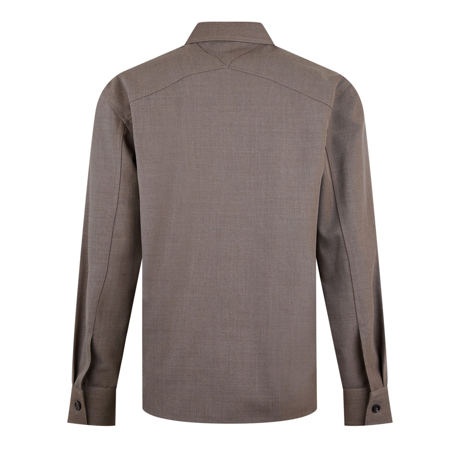 LUXURY HUB BOTTEGA VENETA WOOL TWILL SHIRT WITH TRIANGLE POCKET