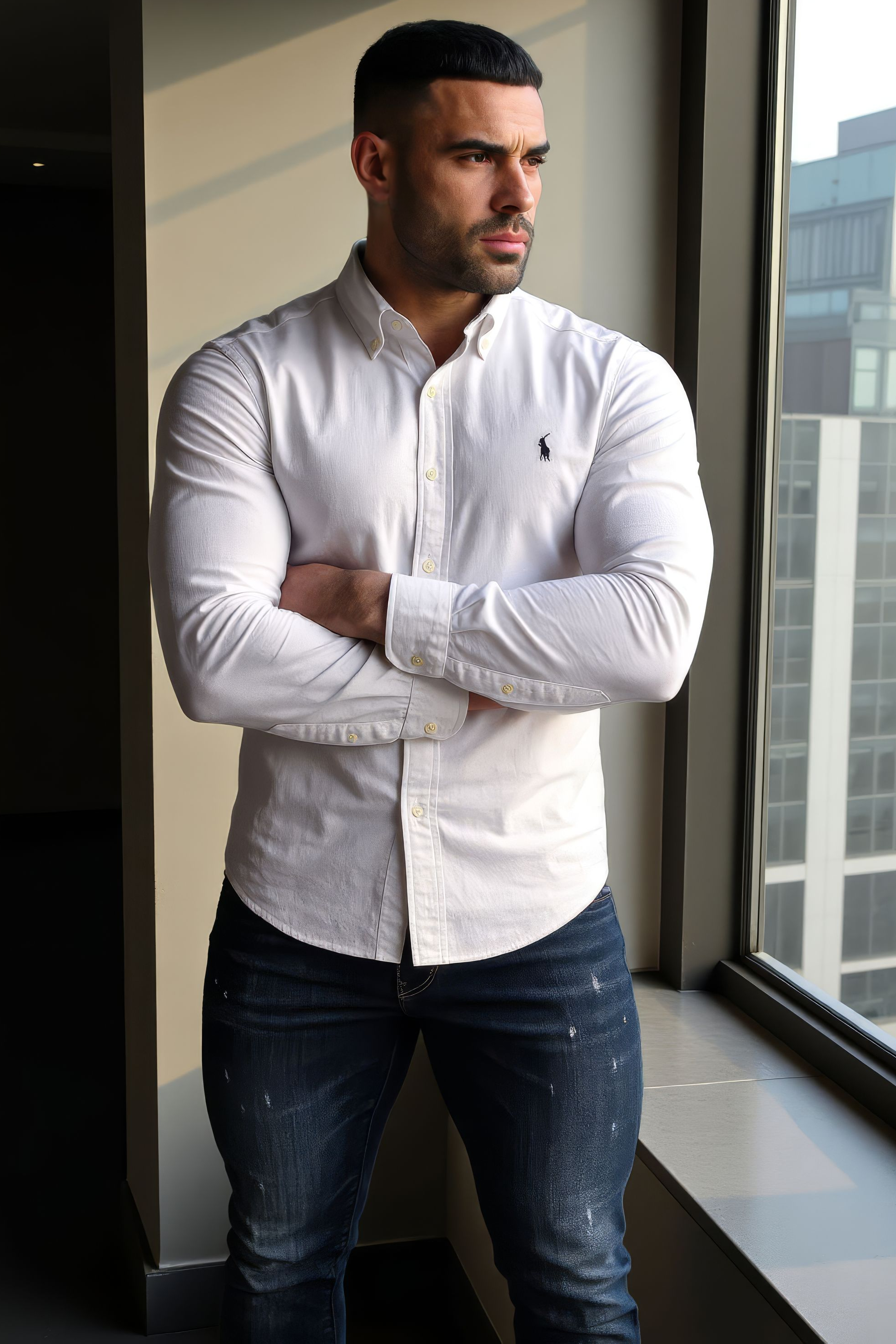 LUXURY HUB POLO RALPH LAUREN LOGO POPLIN SHIRT