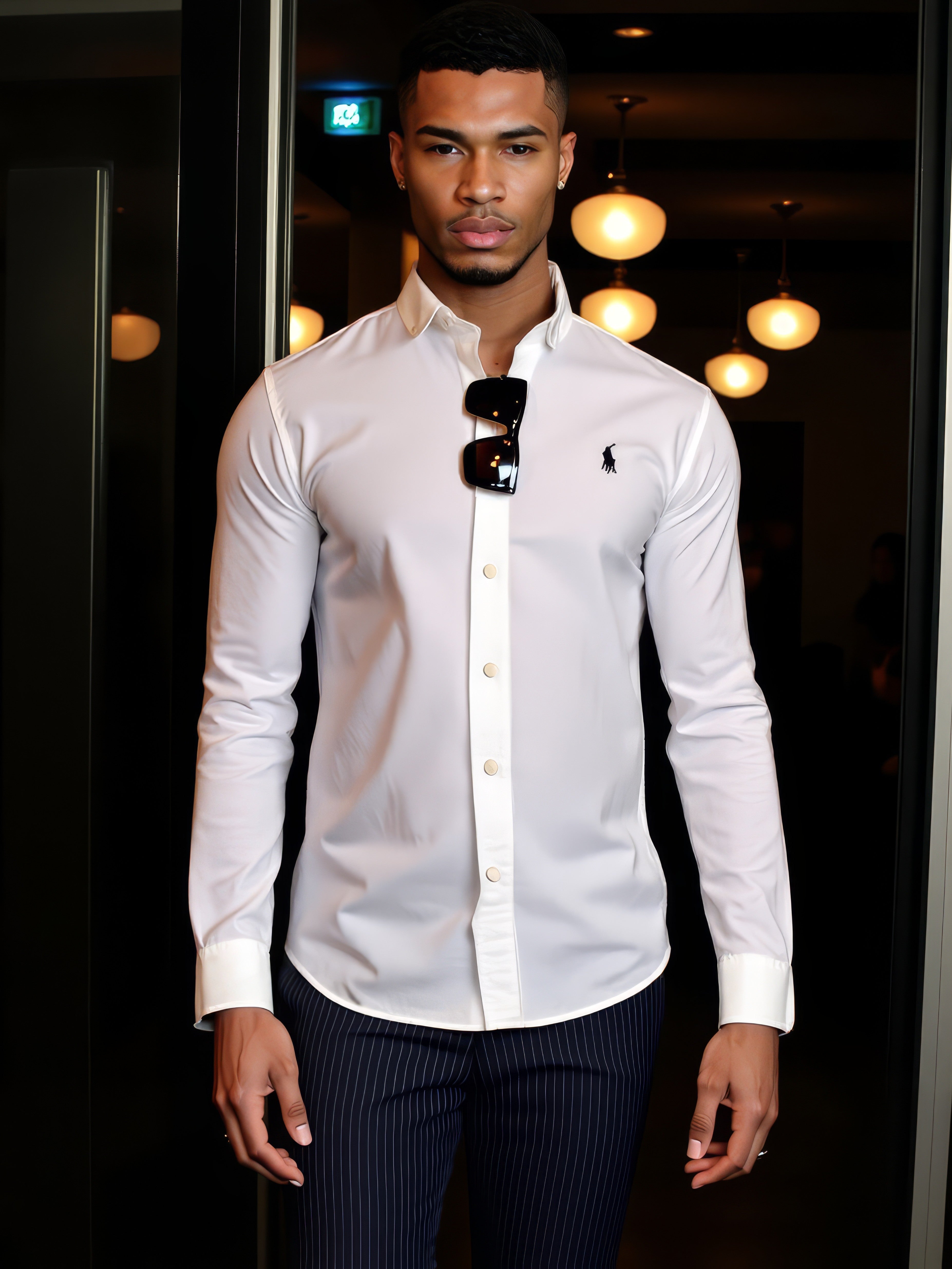 LUXURY HUB POLO RALPH LAUREN LOGO POPLIN SHIRT