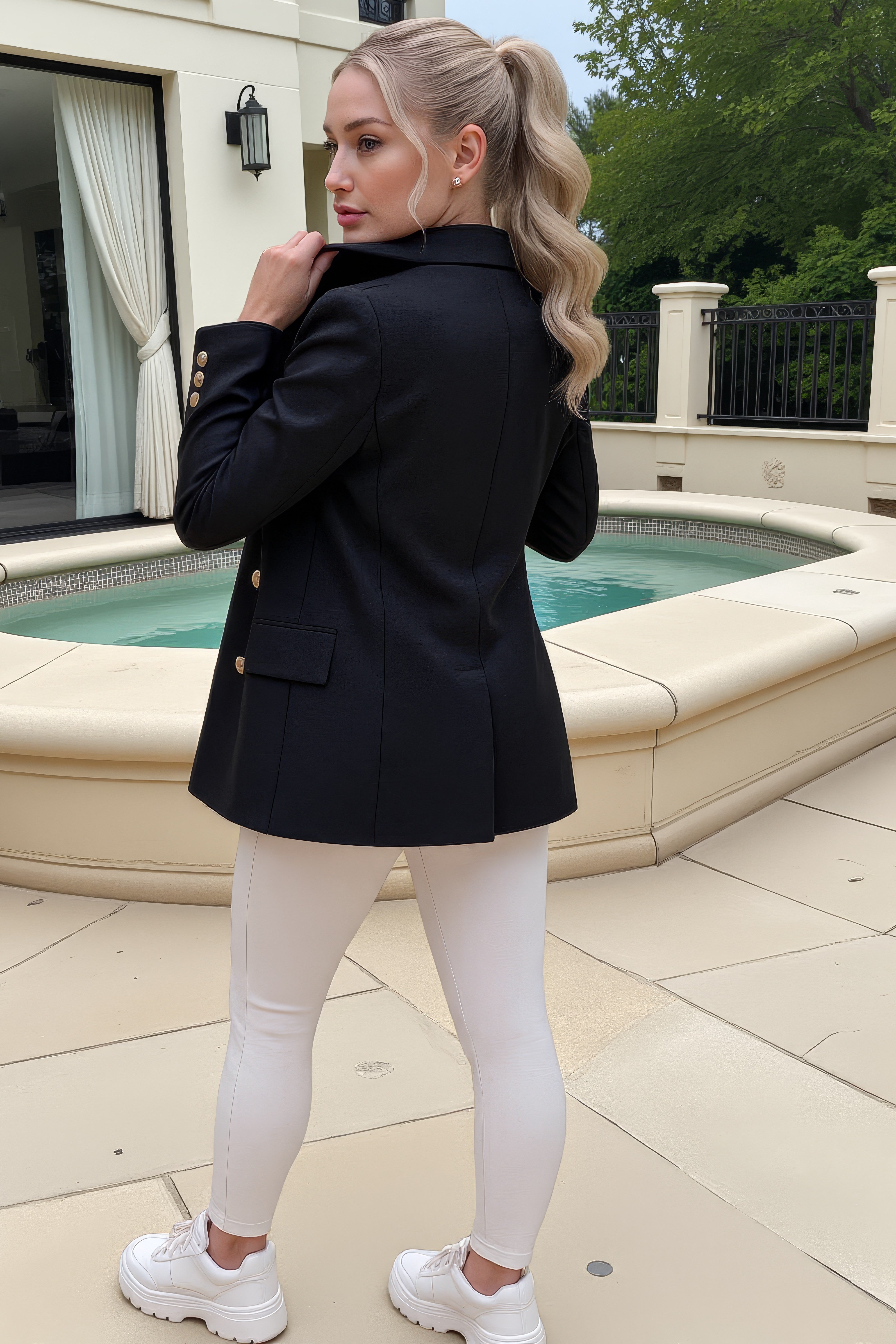 LUXURY HUB BALMAIN 6 BUTTONED BOYFRIEND BLAZER