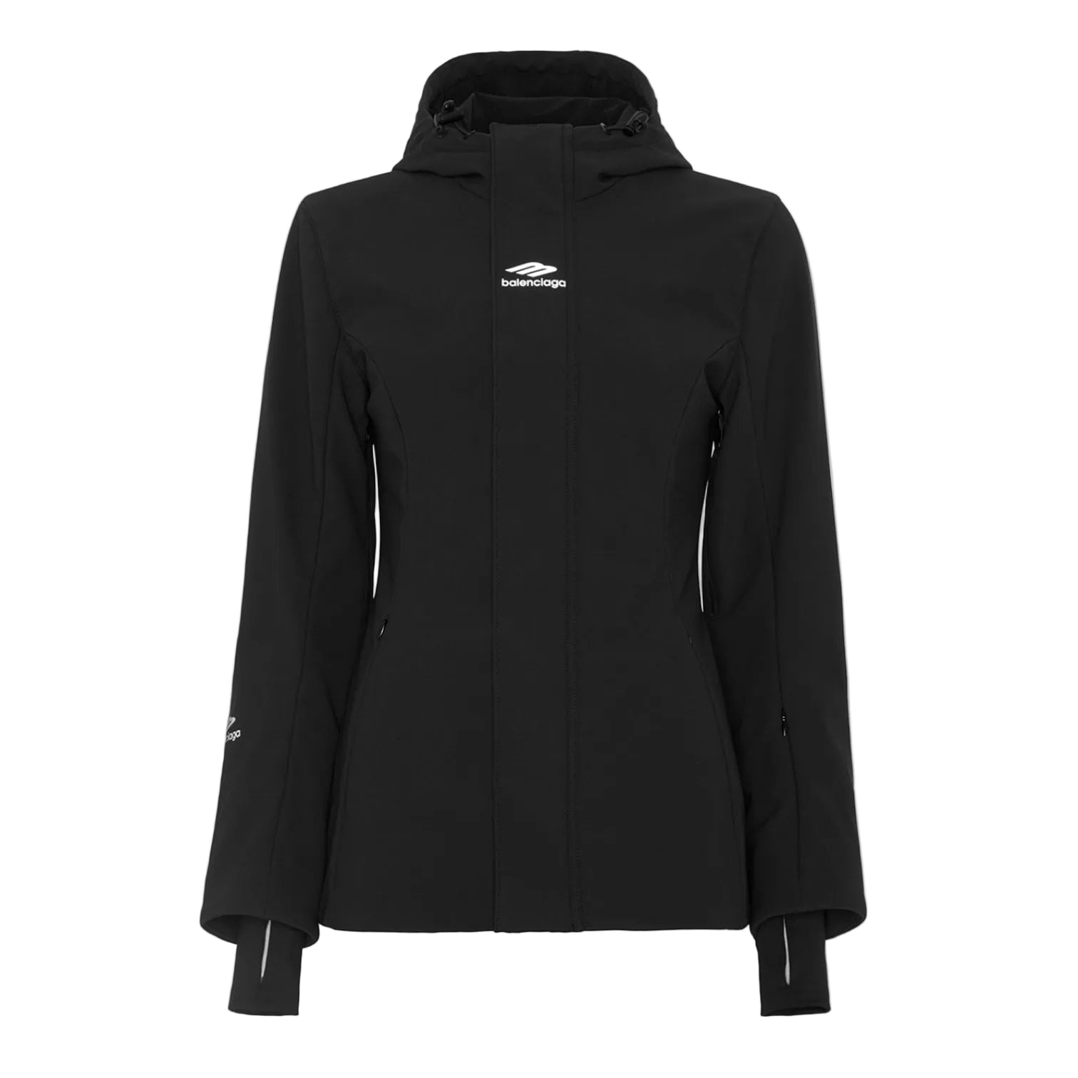 LUXURY HUB BALENCIAGA WOMEN'S SKI HOURGLASS HOODED LONG SLEEVE SHORT PUFFER JACKET