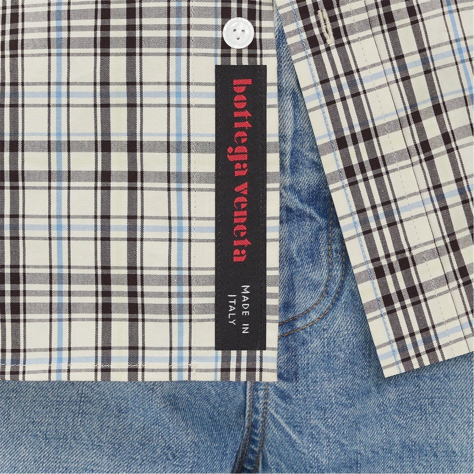 LUXURY HUB BOTTEGA VENETA CHECKED COTTON SHIRT