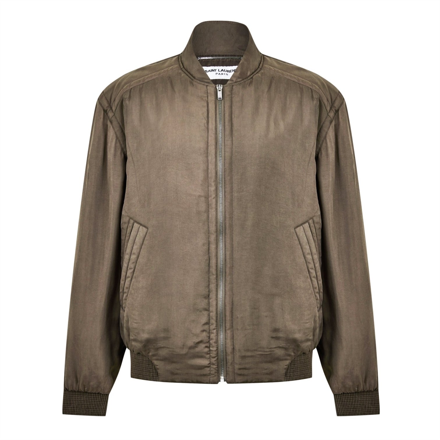 LUXURY HUB SAINT LAURENT TEDDY SATIN TWILL BOMBER JACKET