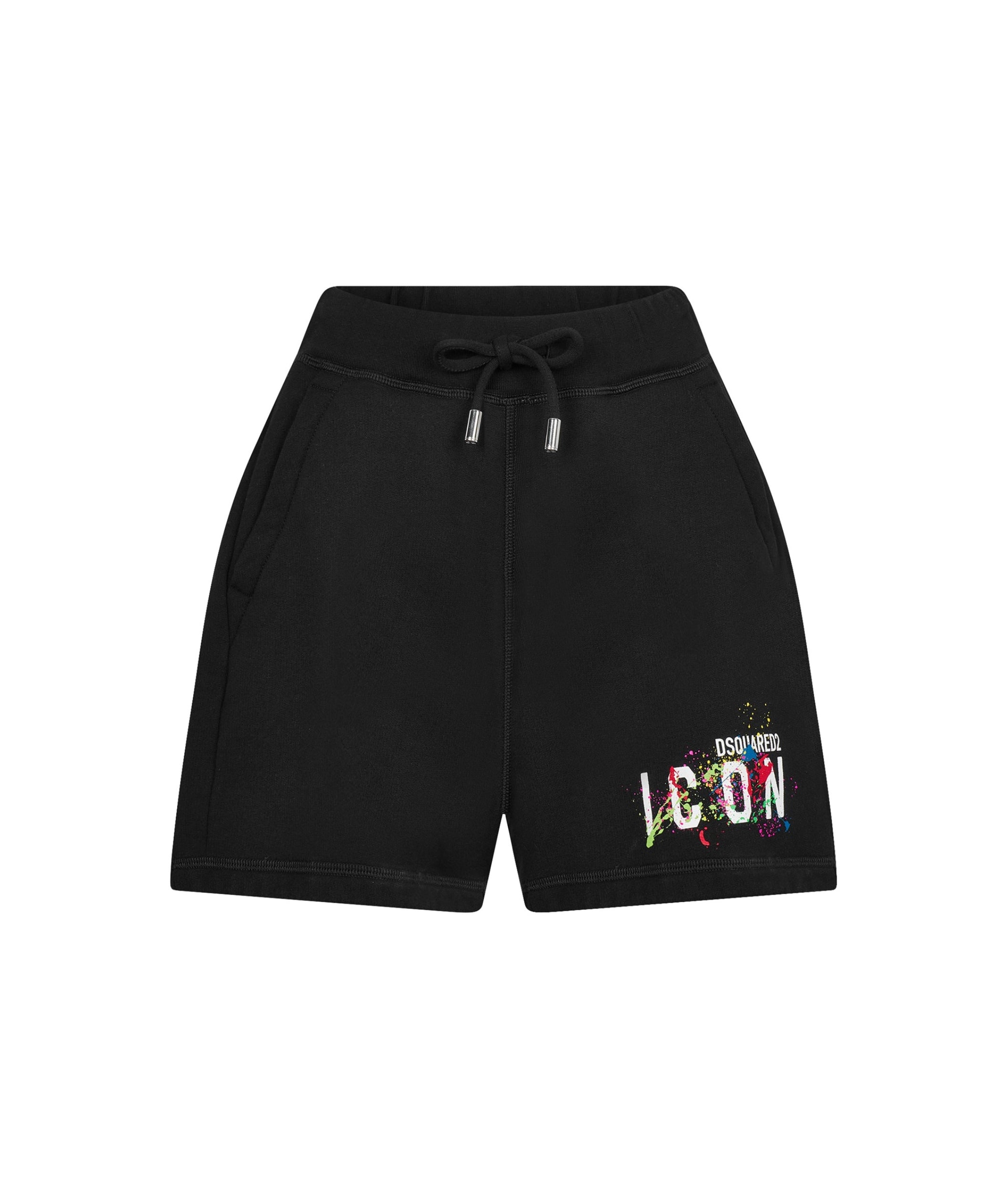 LUXURY HUB DSQUARED2 ICON SPLAT LOGO SHORTS