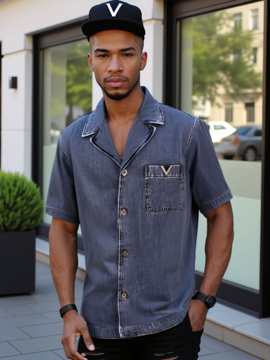 LUXURY HUB VALENTINO VAL CAMICIA DENIM