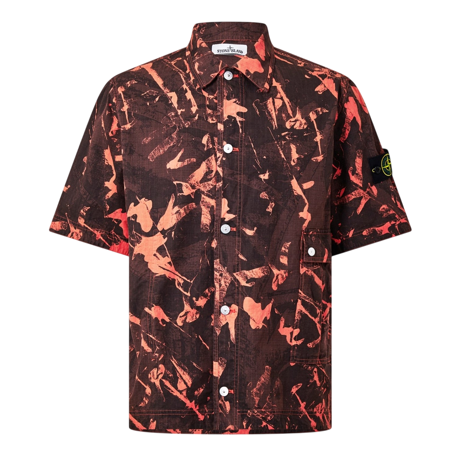 LUXURY HUB STONE ISLAND MEN'S CAMO SHORT SLEEVE SHIRT
