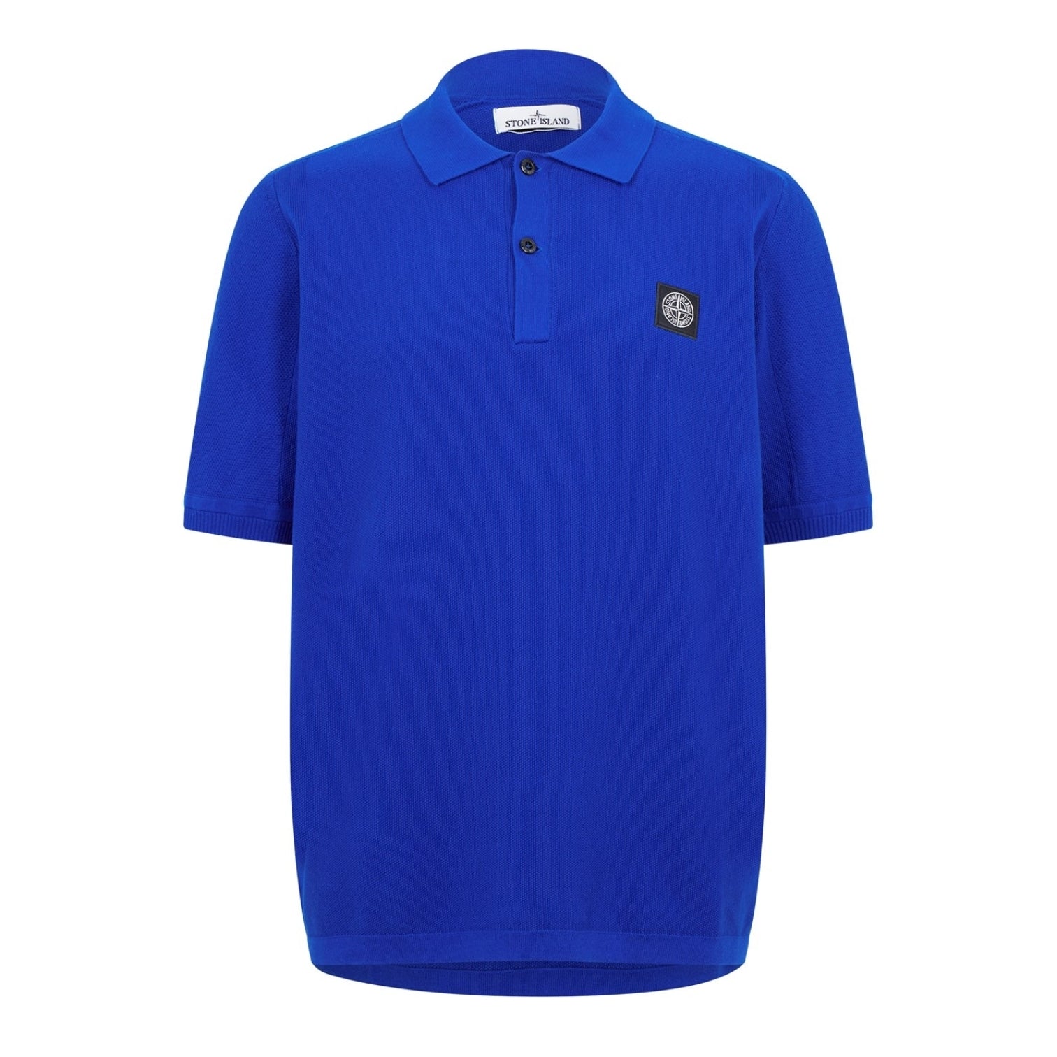LUXURY HUB STONE ISLAND COMPASS PATCH KNIT POLO SHIRT