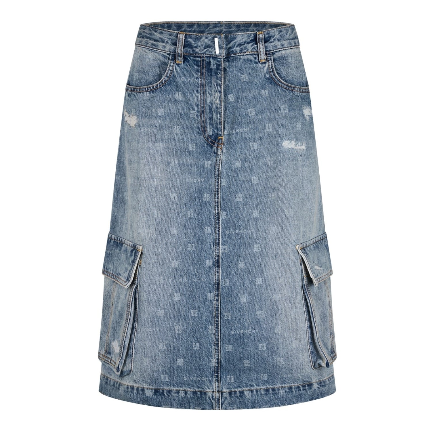 LUXURY HUB GIVENCHY 4G DENIM SKIRT WOMENS