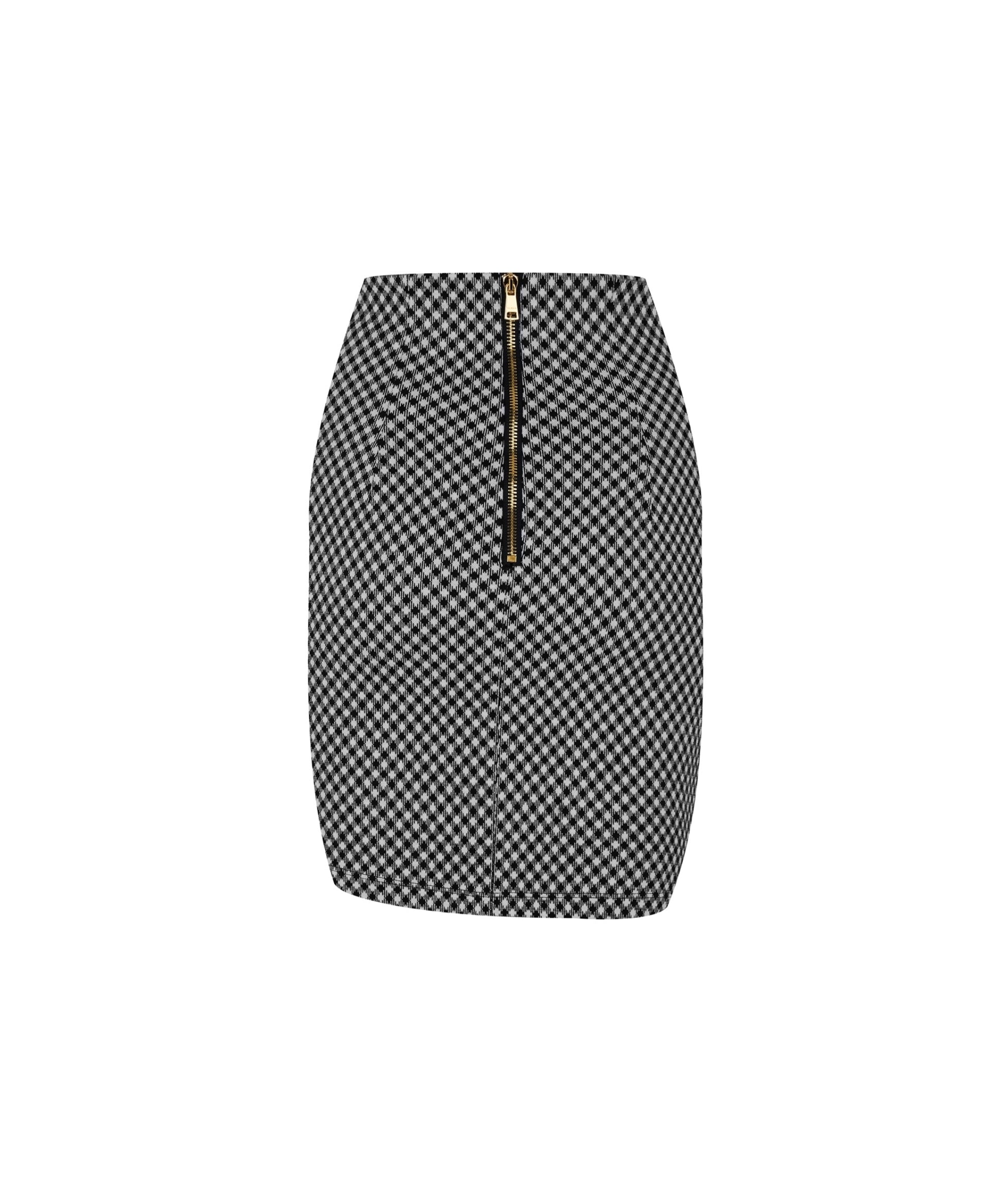 LUXURY HUB BALMAIN RUCHED CROSSHATCH MIDI SKIRT