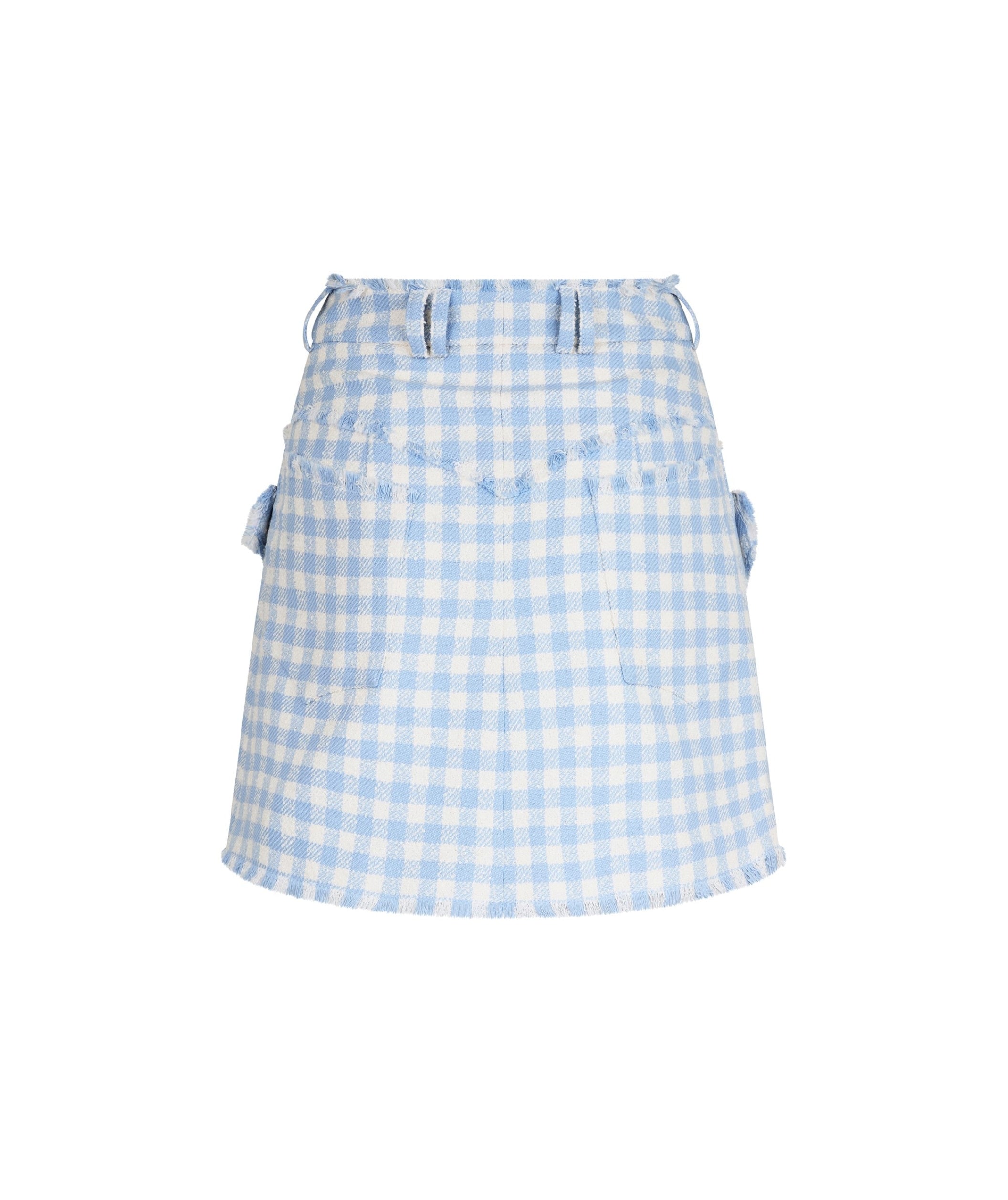 LUXURY HUB BALMAIN GINGHAM MINISKIRT