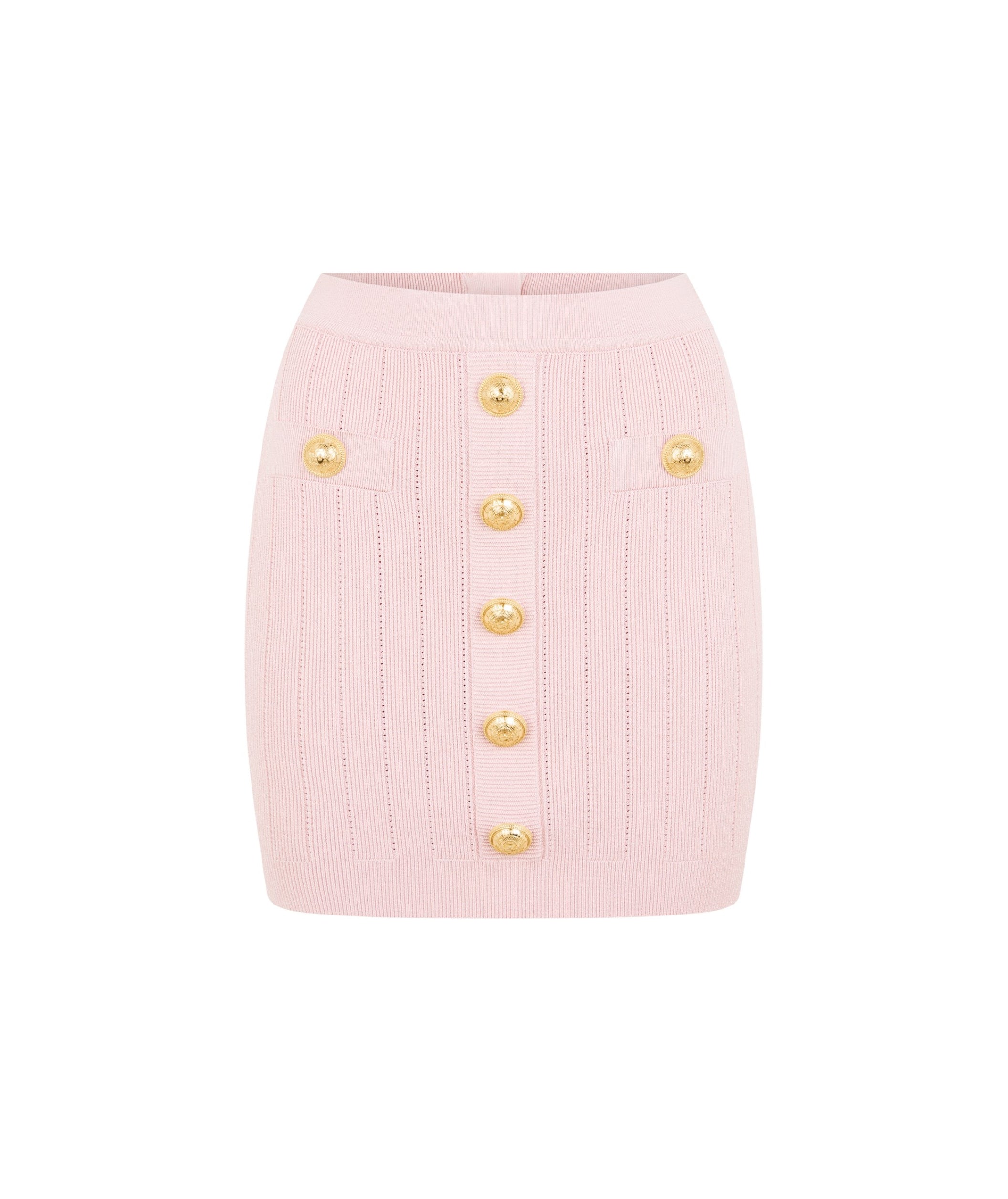 LUXURY HUB BALMAIN BUTTON MINI SKIRT