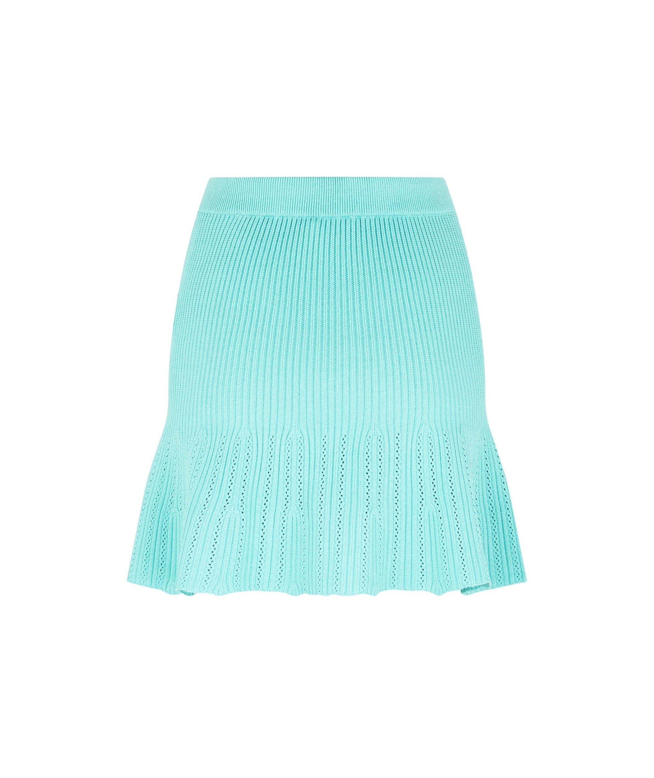 LUXURY HUB BALMAIN WOMEN'S KNITTED SKATER MIDI SKIRT