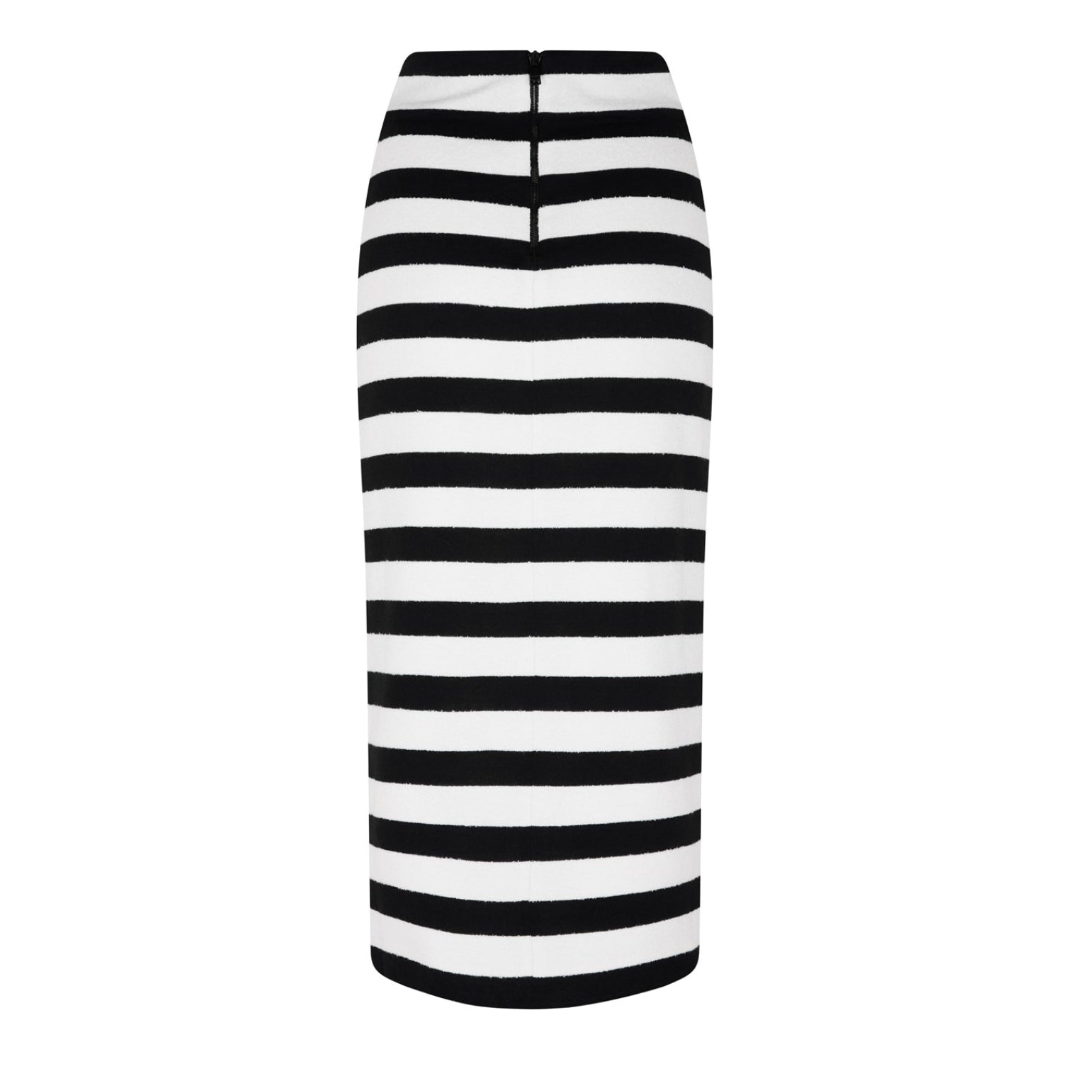 LUXURY HUB BALMAIN STRIPED JERSEY SKIRT