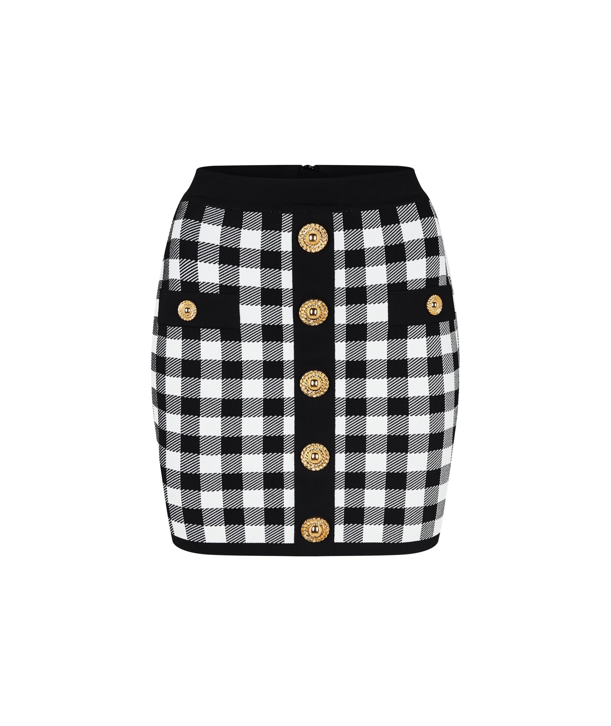 LUXURY HUB BALMAIN CHECK MINI SKIRT