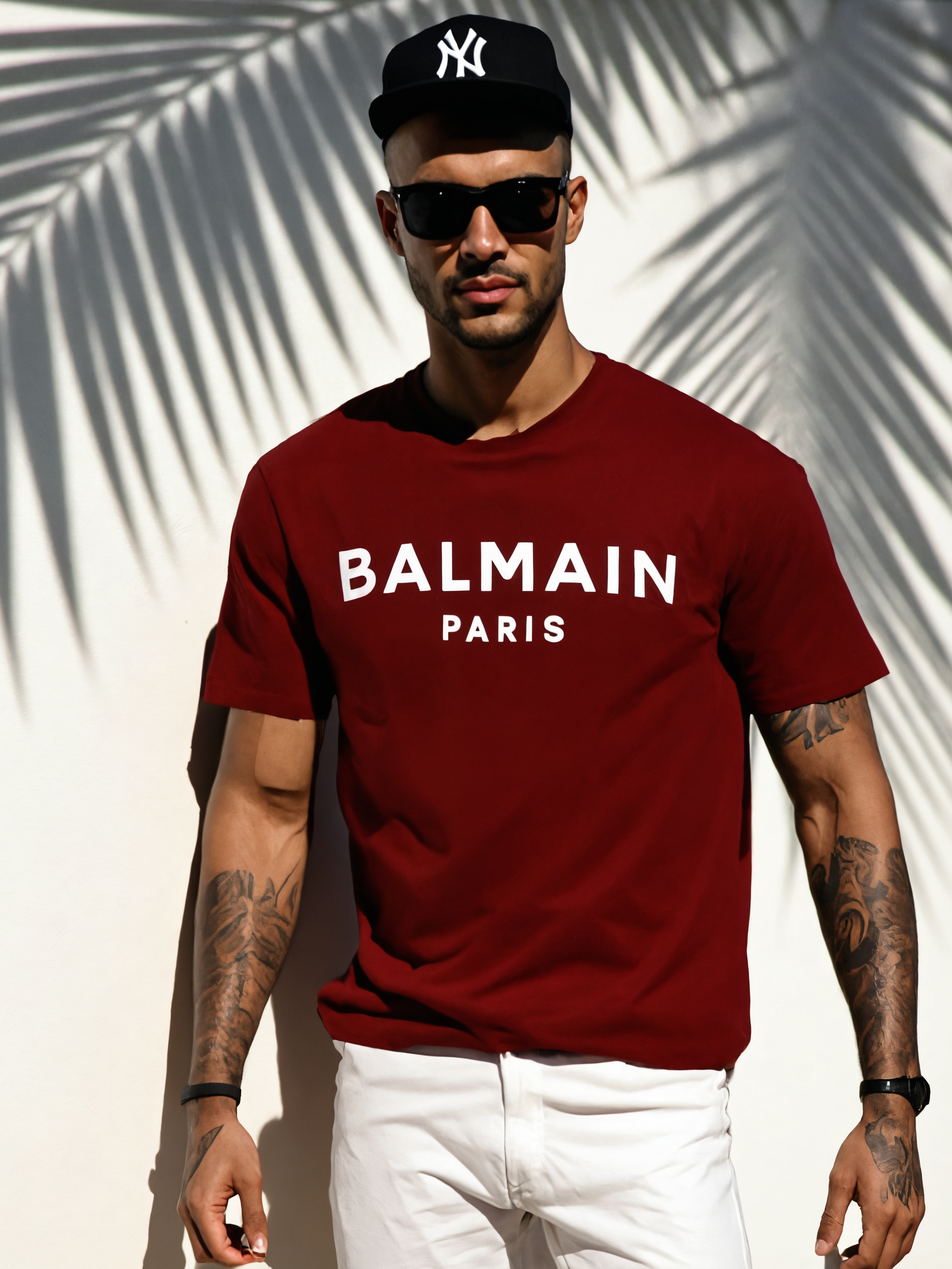 LUXURY HUB BALMAIN PARIS PRINT LOGO TEE