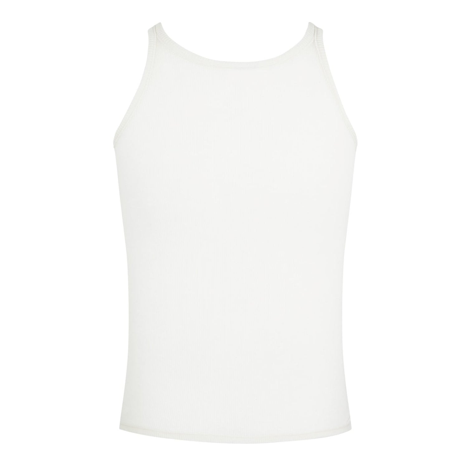 LUXURY HUB SAINT LAURENT LOGO RIBBED TANK TOP