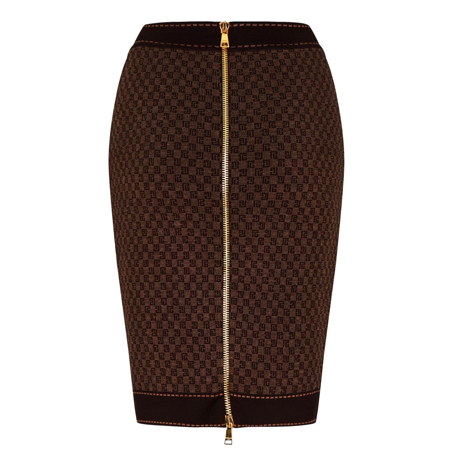 LUXURY HUB BALMAIN MINI MONOGRAM JACQUARD SKIRT