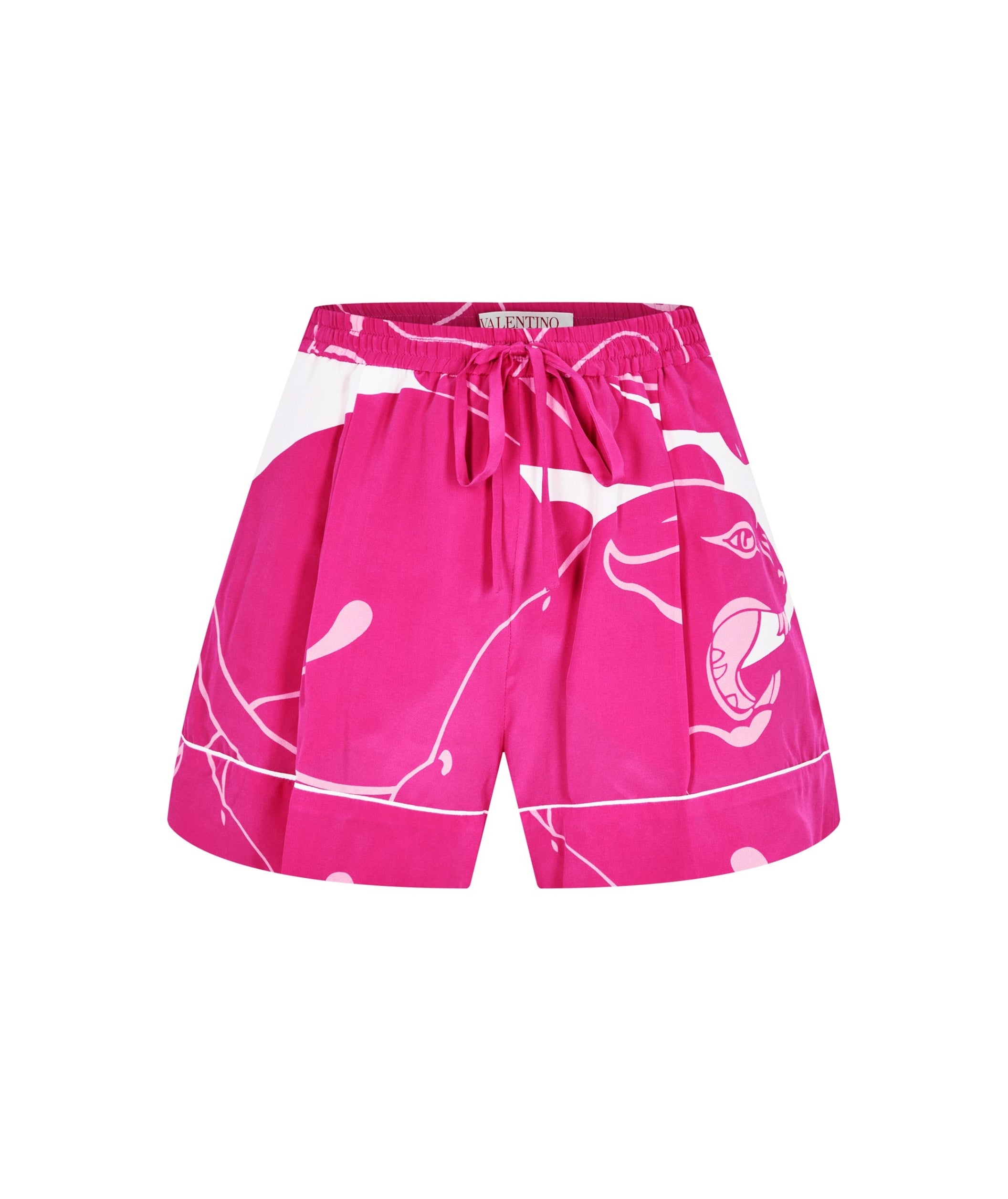 LUXURY HUB VALENTINO PANTHER CREPE DE CHINE SHORTS